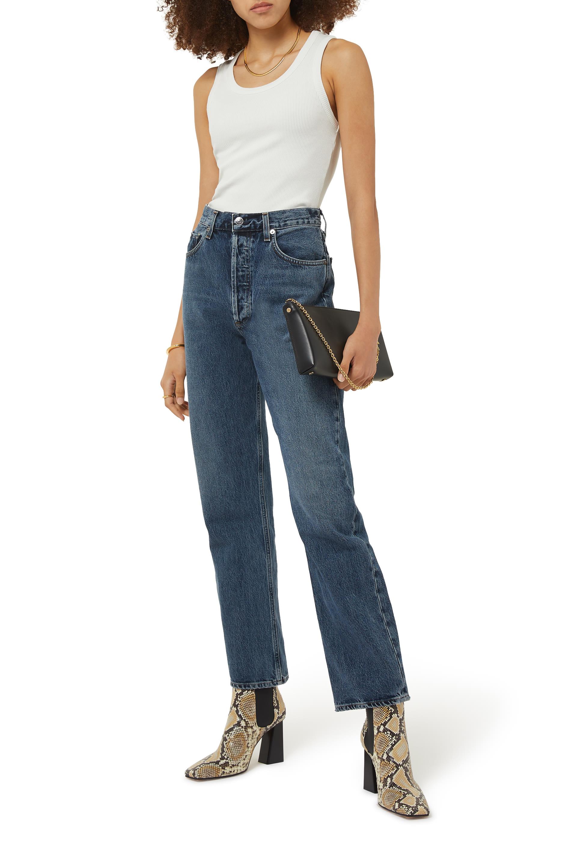 بنطال جينز ناينتيز بخصر مرتفع