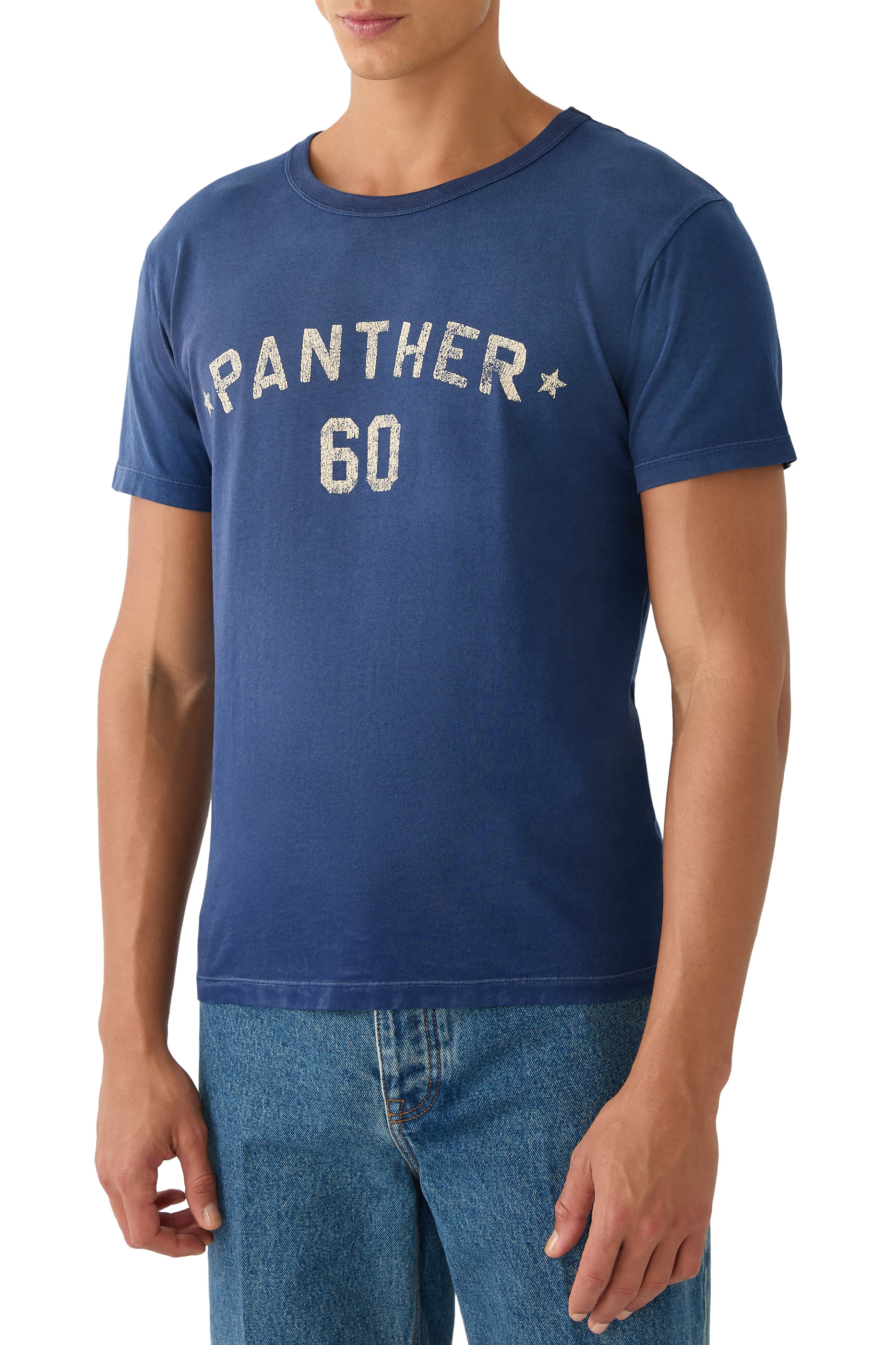 تيشيرت بطبعة شعار الماركة ورقعة