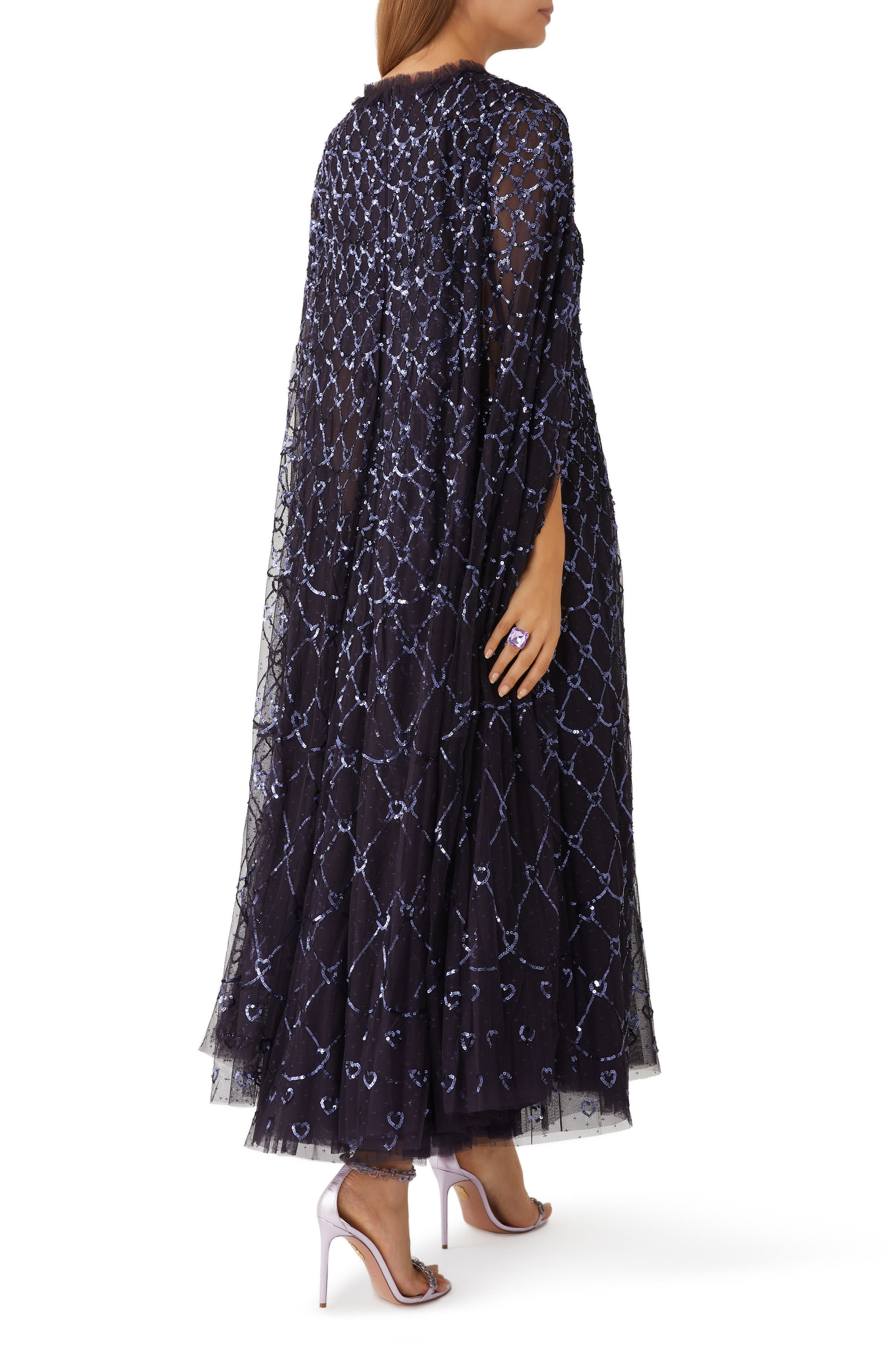 فستان سهرة هارت لاتيس بطول الكاحل