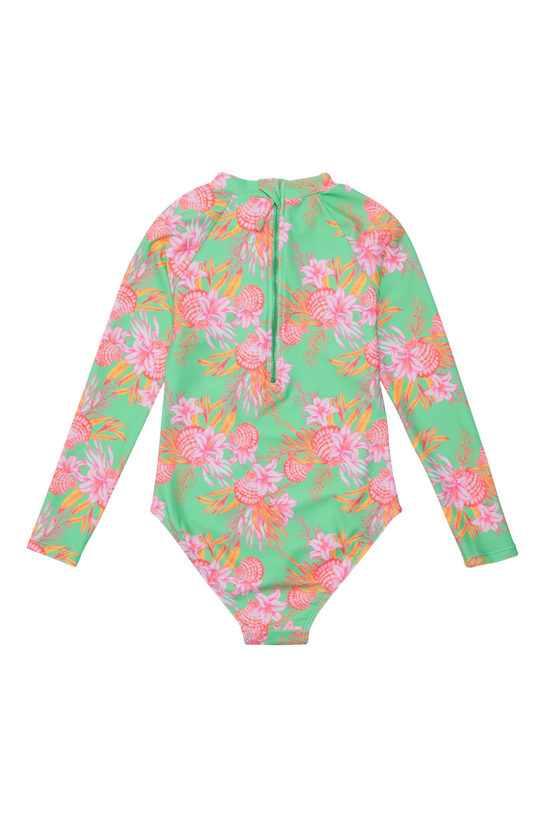 بدلة ركوب الأمواج بأكمام طويلة بتصميم مستدام مزين بأصداف للأطفال