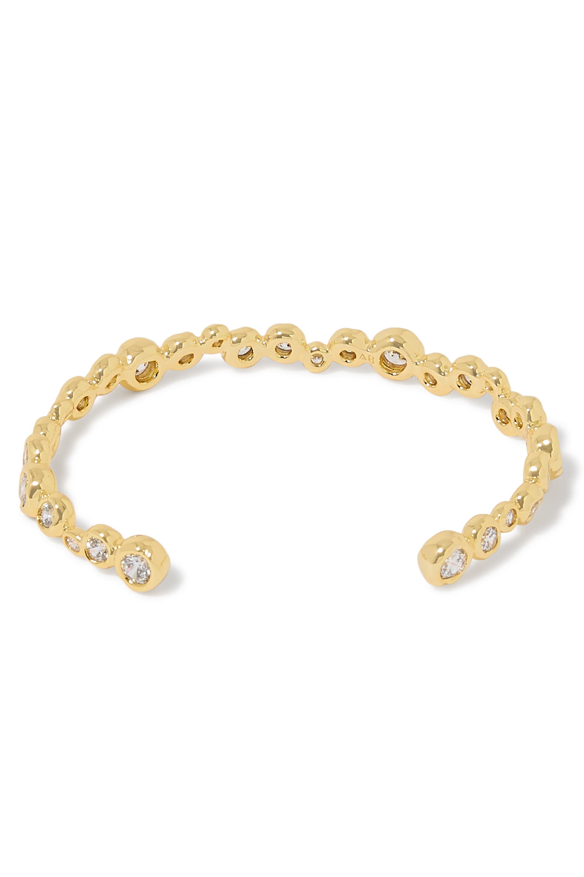 سوار أستيرالز بتصميم رفيع مفتوح بأحجار زركونيا مكعبة، نحاس مطلي بذهب عيار 14