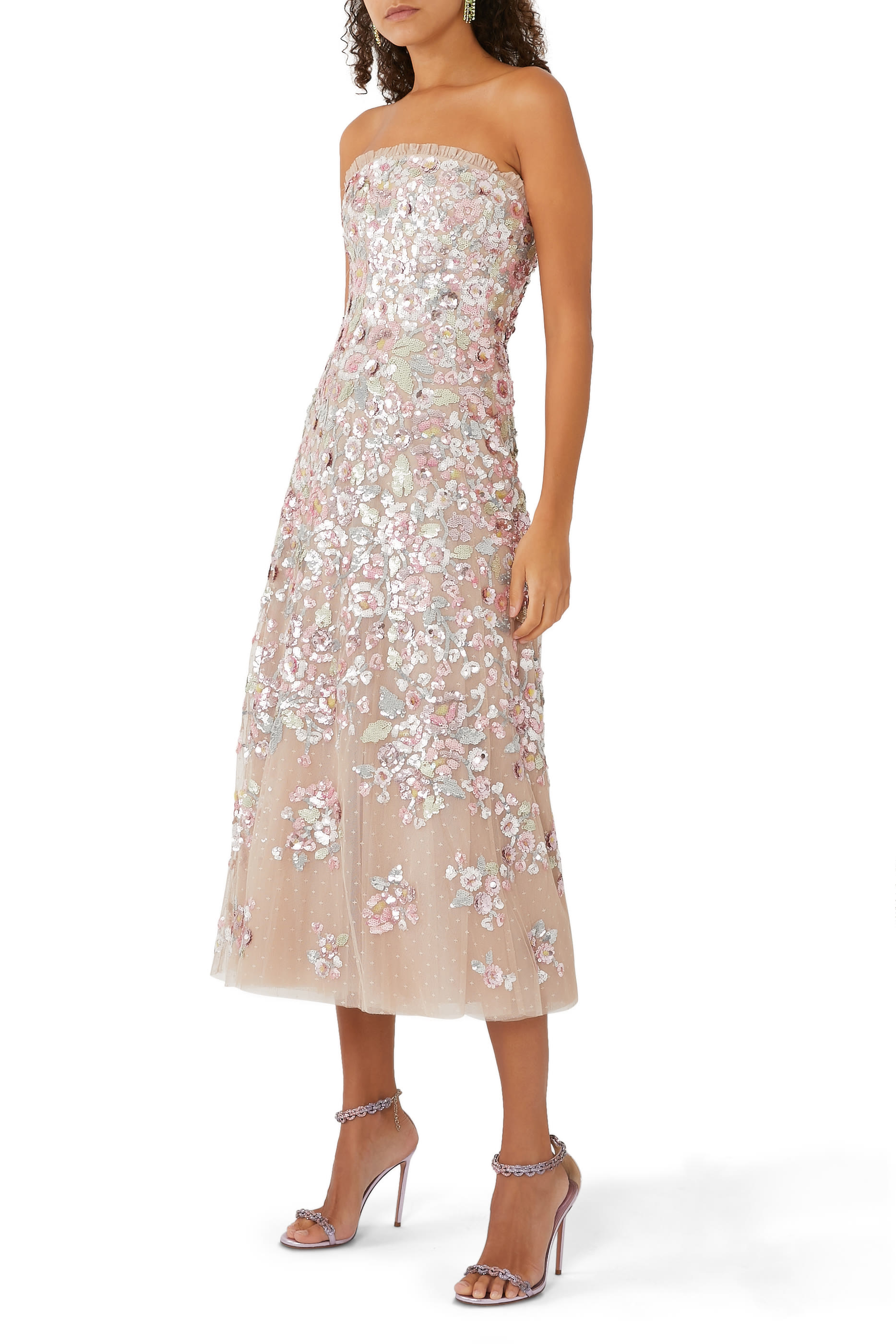 Sequin Paradise Strapless Ballerina Dress