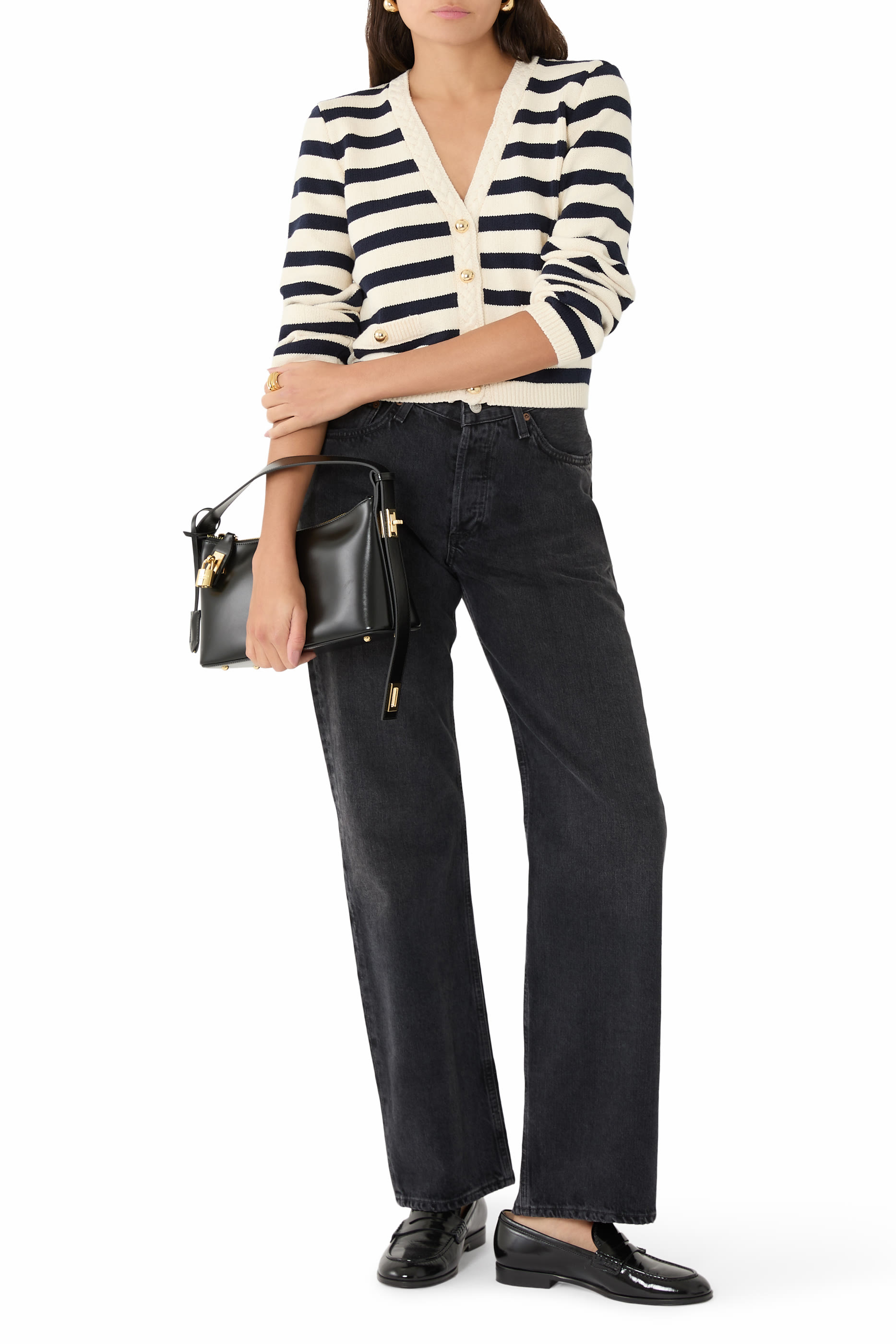 بنطال جينز كيلي بخصر على شكل حرف V