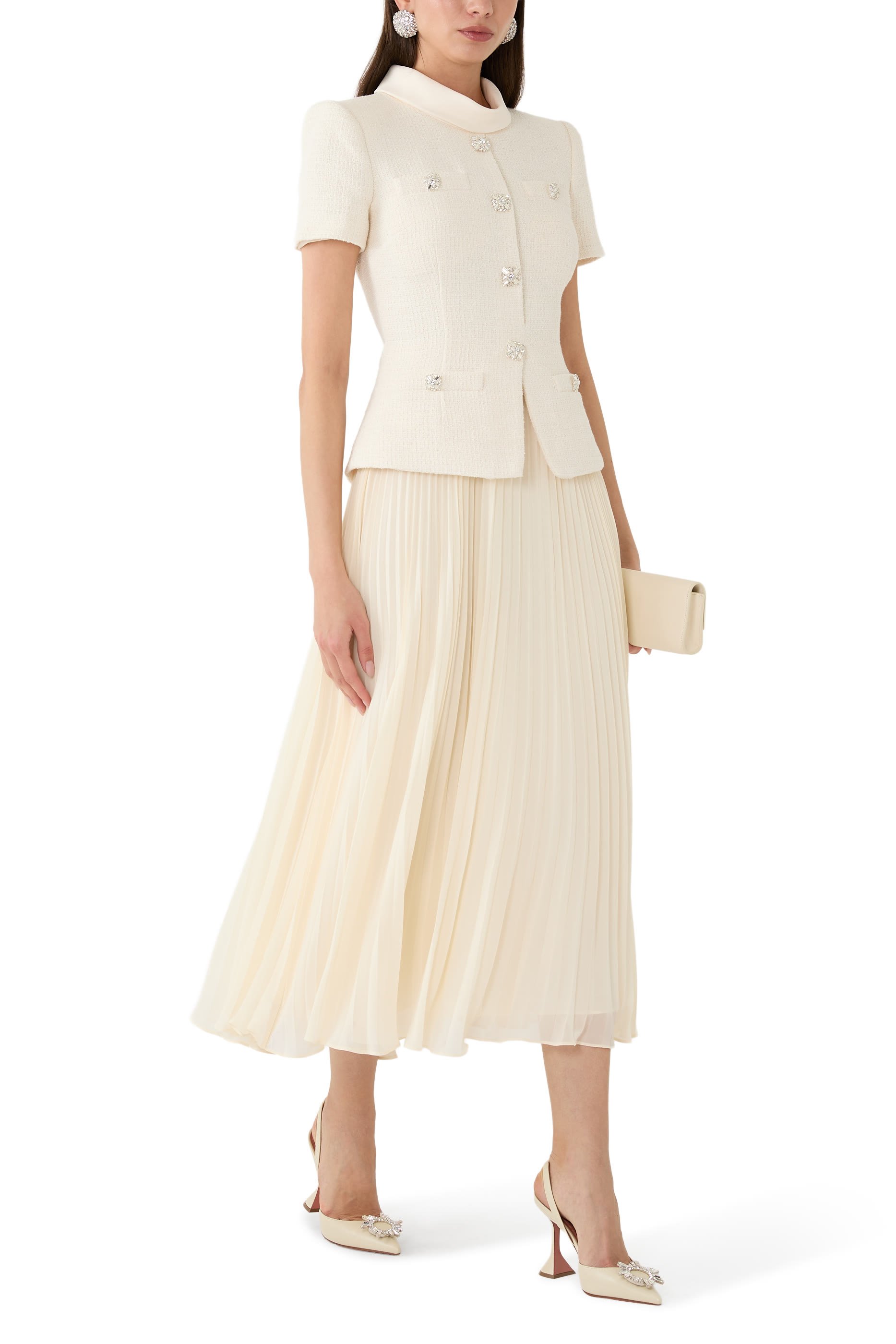 Boucle Collared Midi Dress 