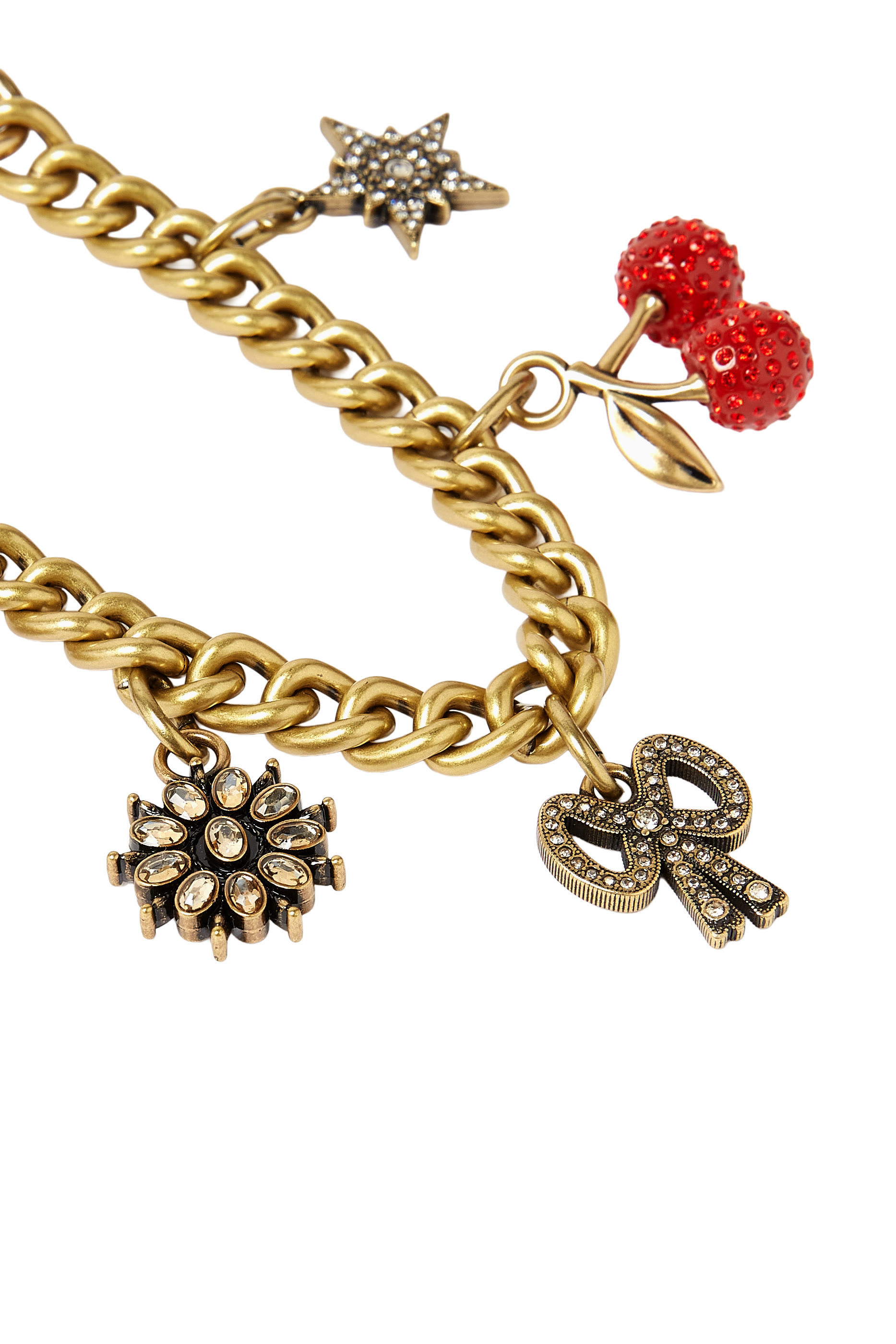 حلية حقيبة بتصميم سلسلة بتفاصيل مرصعة بكريستال