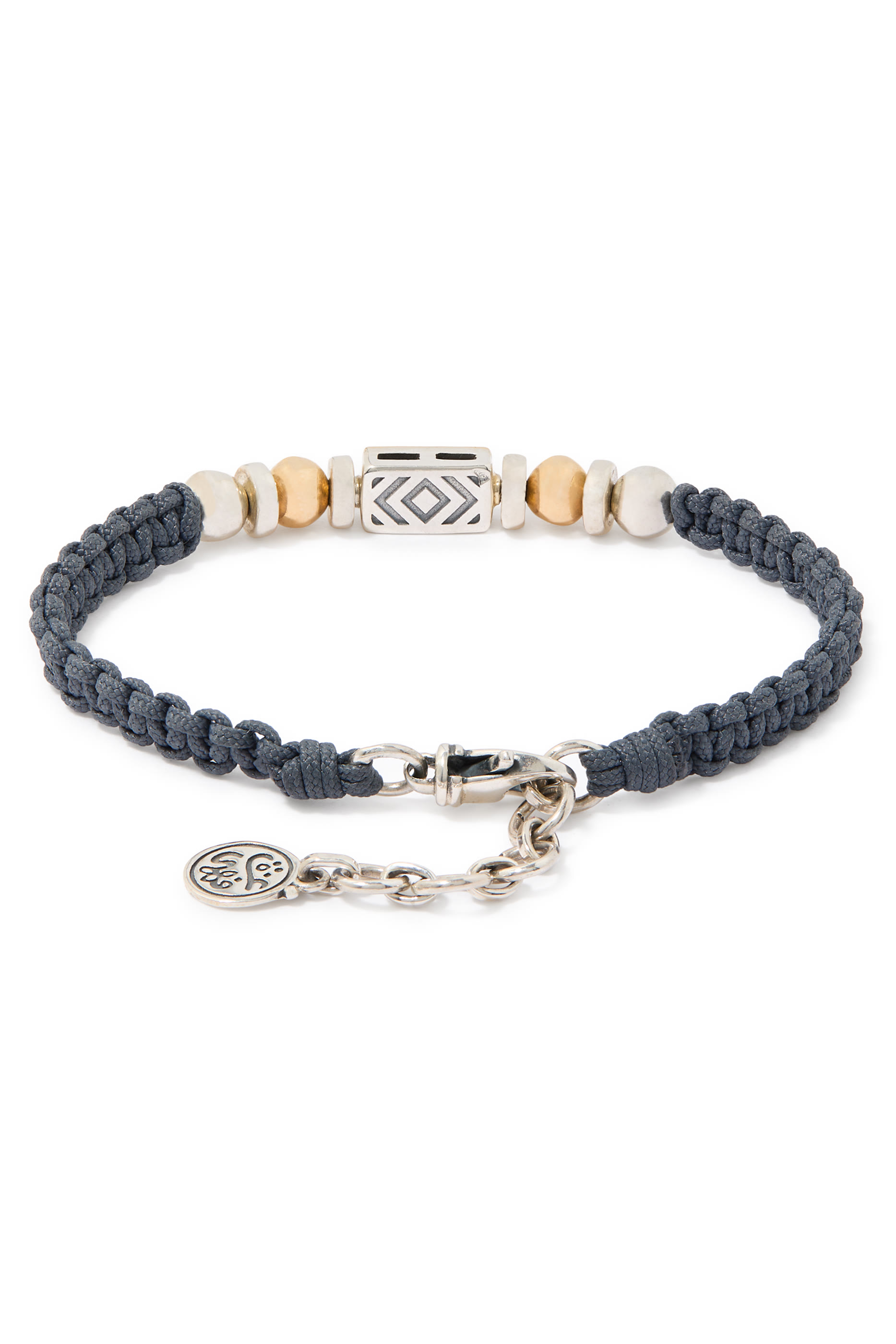 سوار النور مجدول بعبارة "لا نفترق"، فضة إسترلينية وذهب أصفر عيار 18