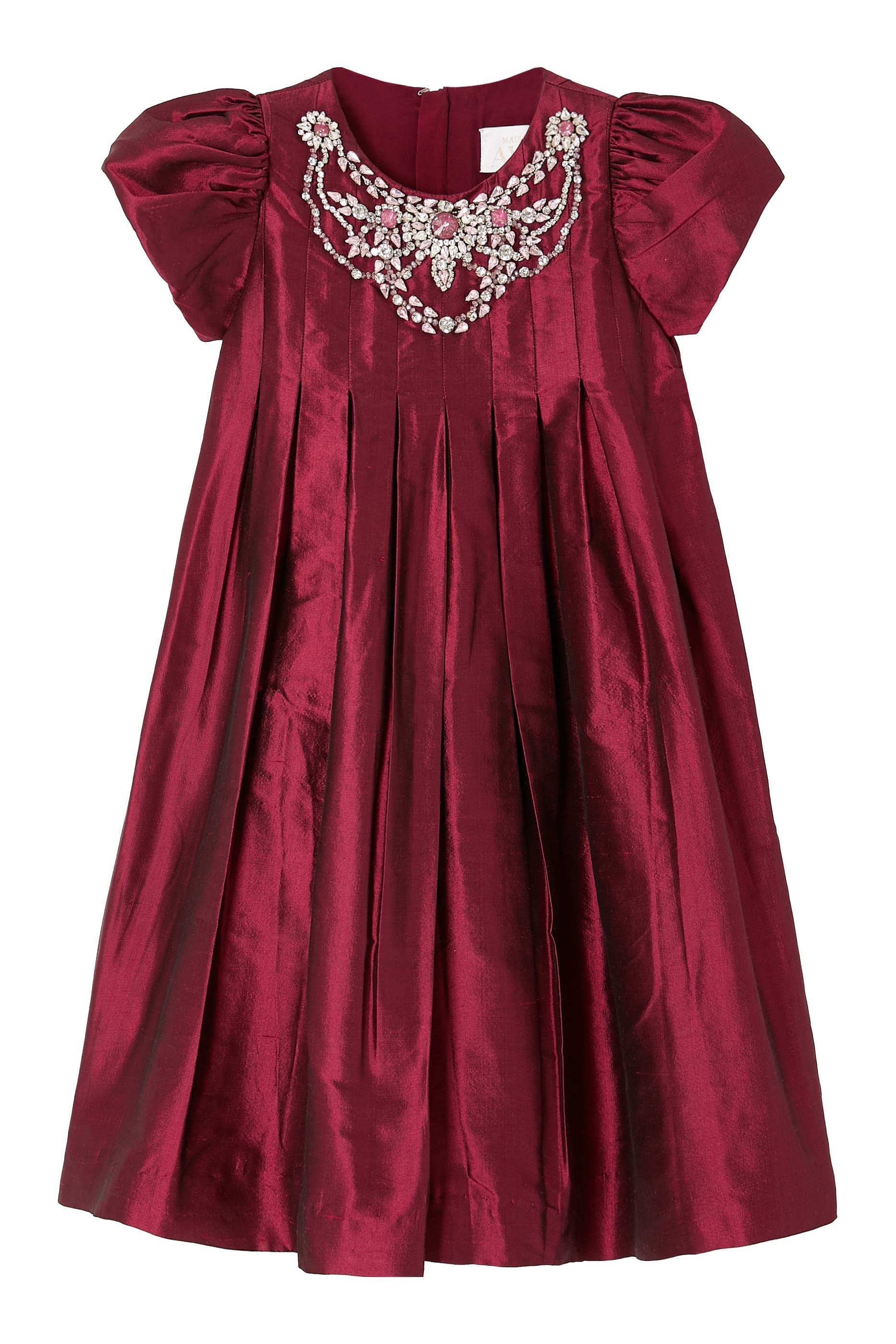 فستان حرير بطيات للأطفال