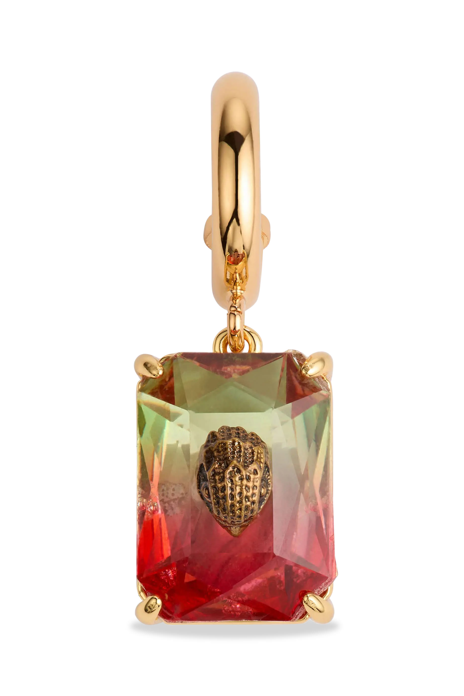 أقراط هاجي بتصميم فراولة مرصعة بكريستال، نحاس