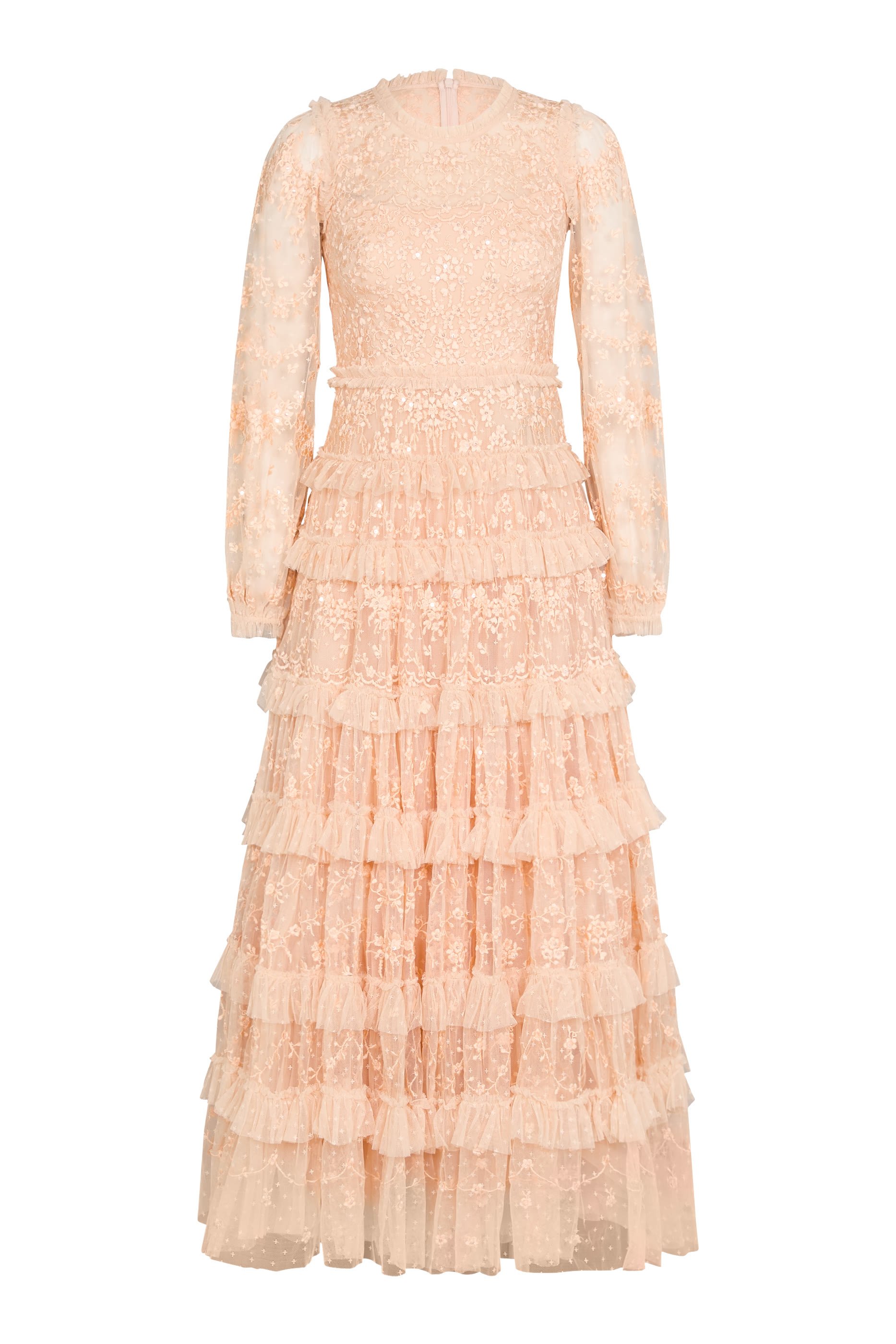 فستان سهرة بلوسوم بطول الكاحل دانتيل