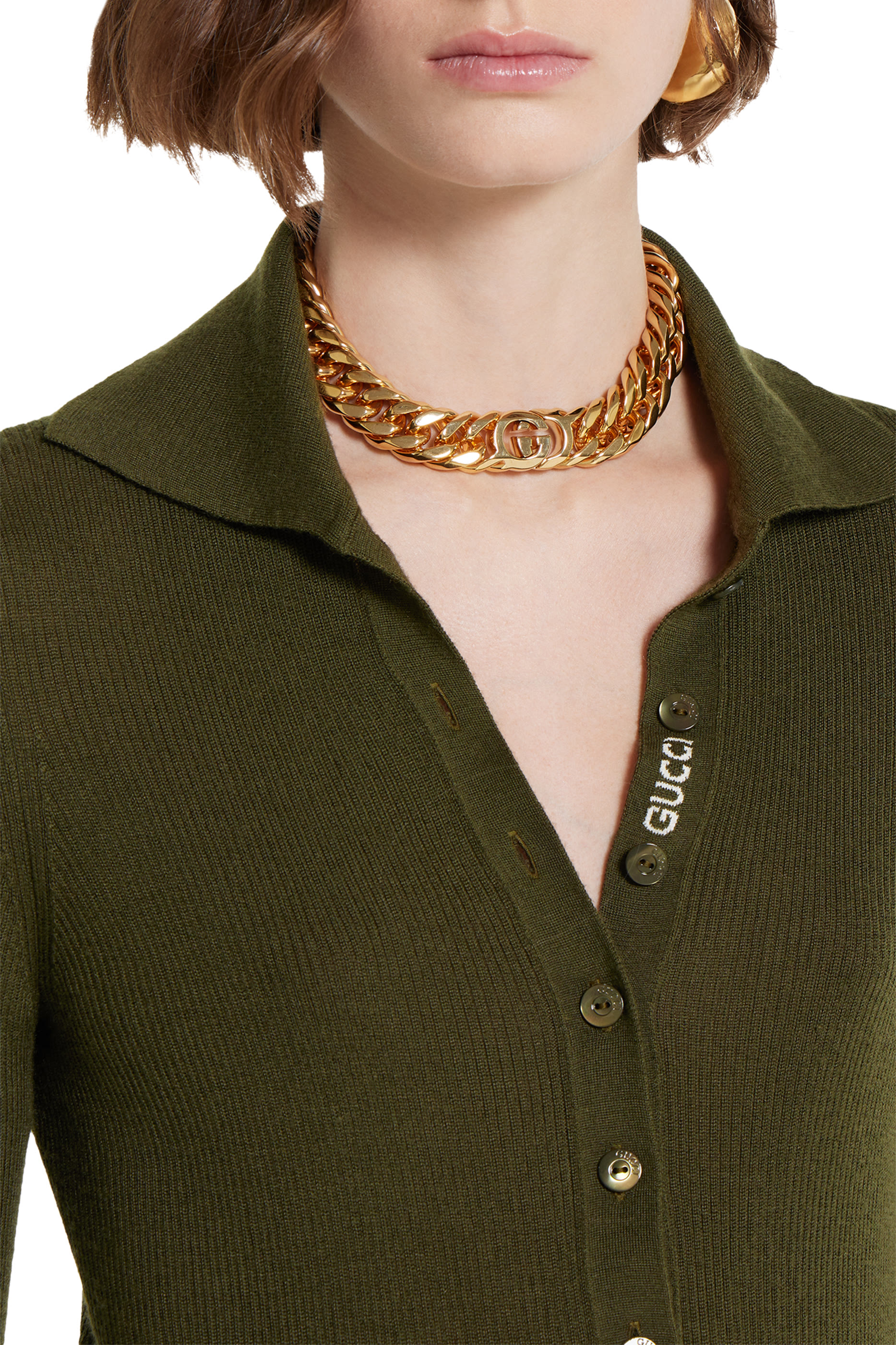 بلوزة بولو قماش مضلع