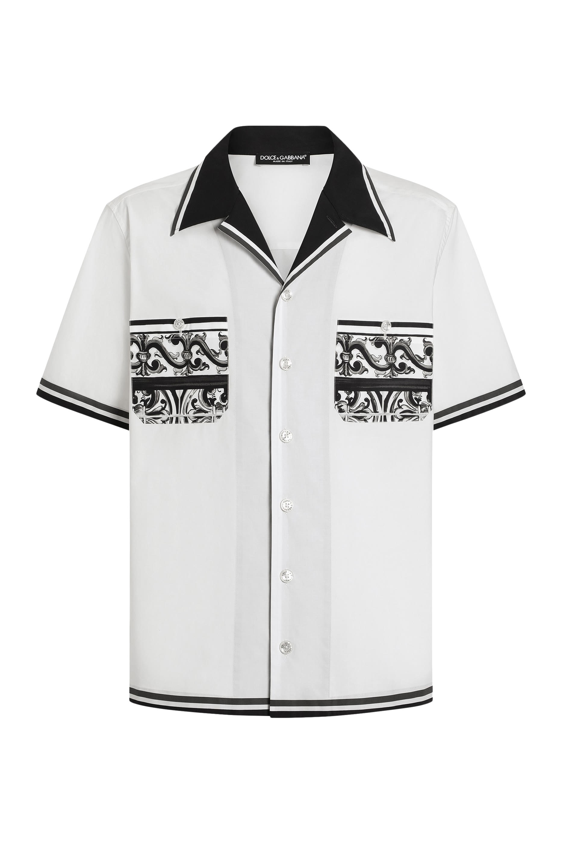 قميص هاواي بنقشة مايوليكا بوبلين