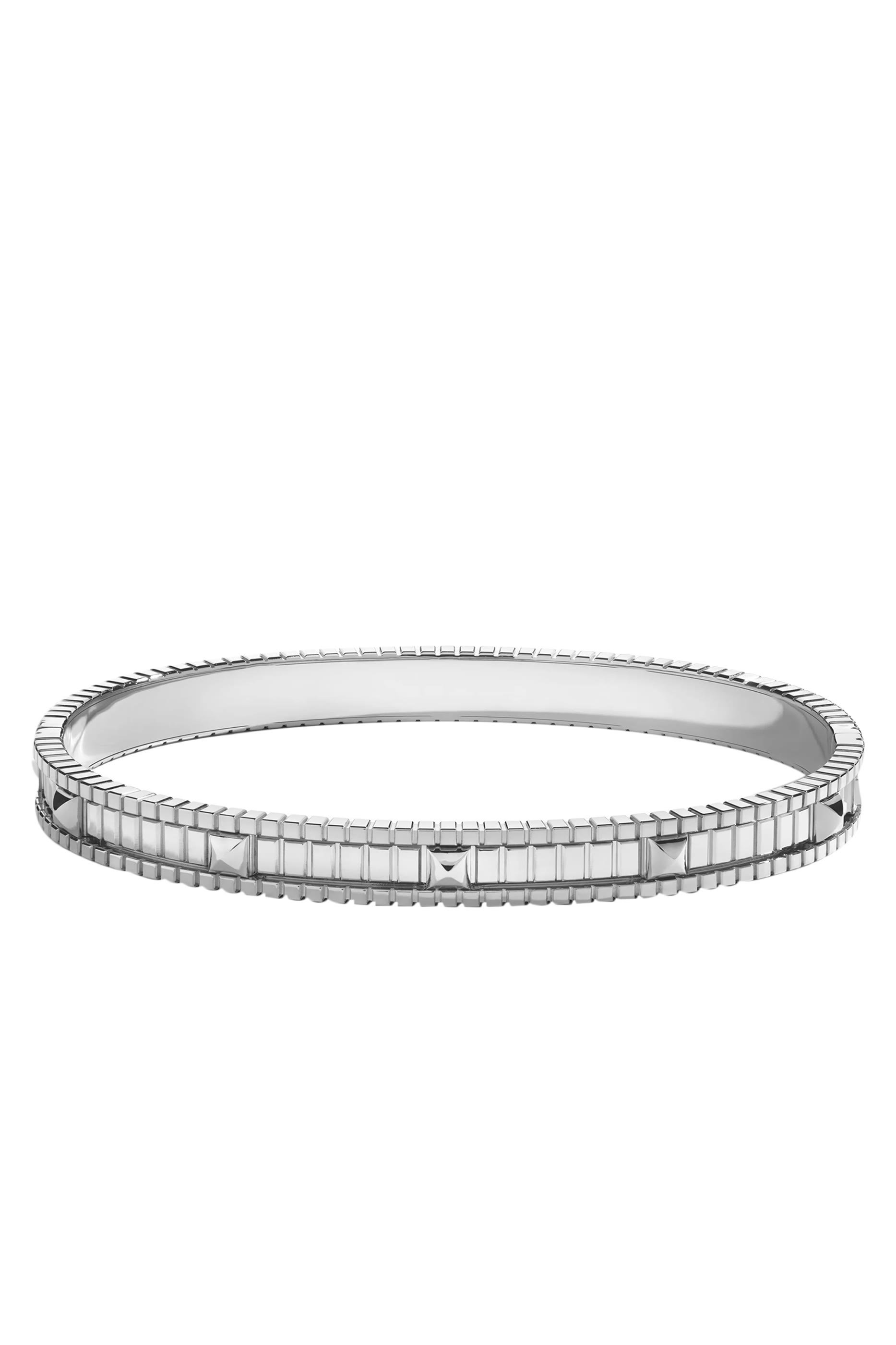 سوار ليف بمفصلة مرصع بالماس ذهب أبيض عيار 18