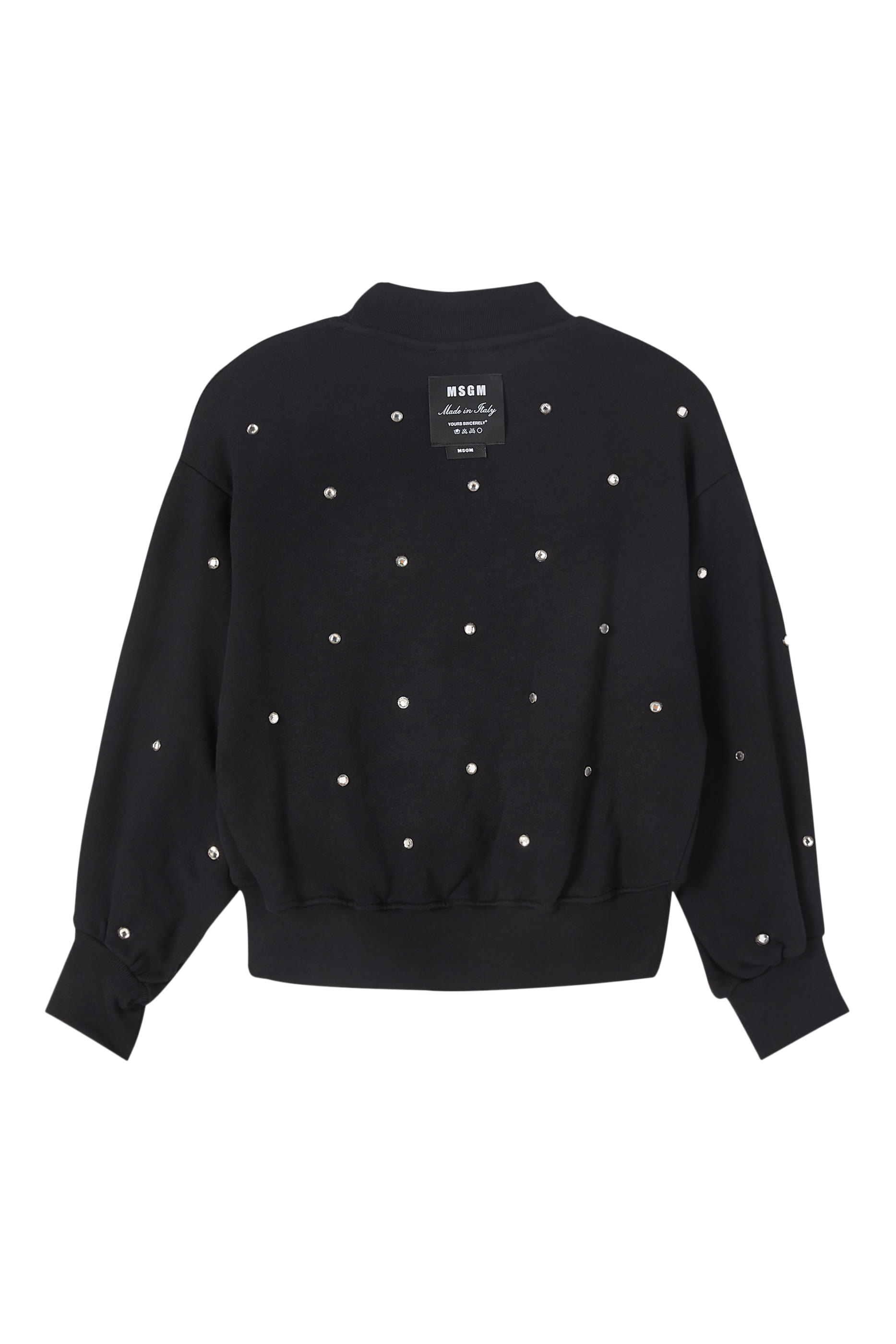 سويت شيرت بشعار الماركة مرصع بالكريستال للأطفال