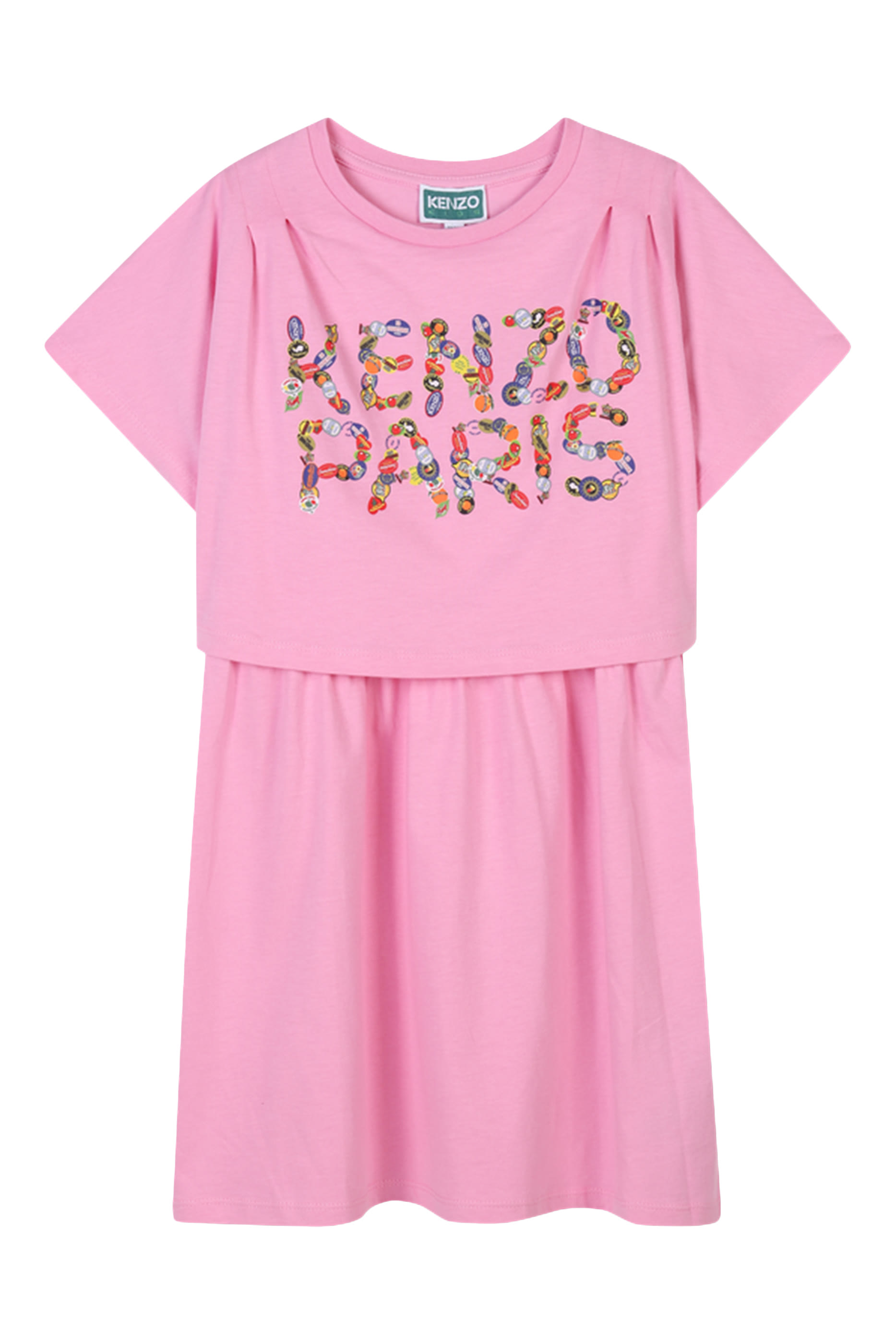 فستان مزين بملصقات فواكه للأطفال