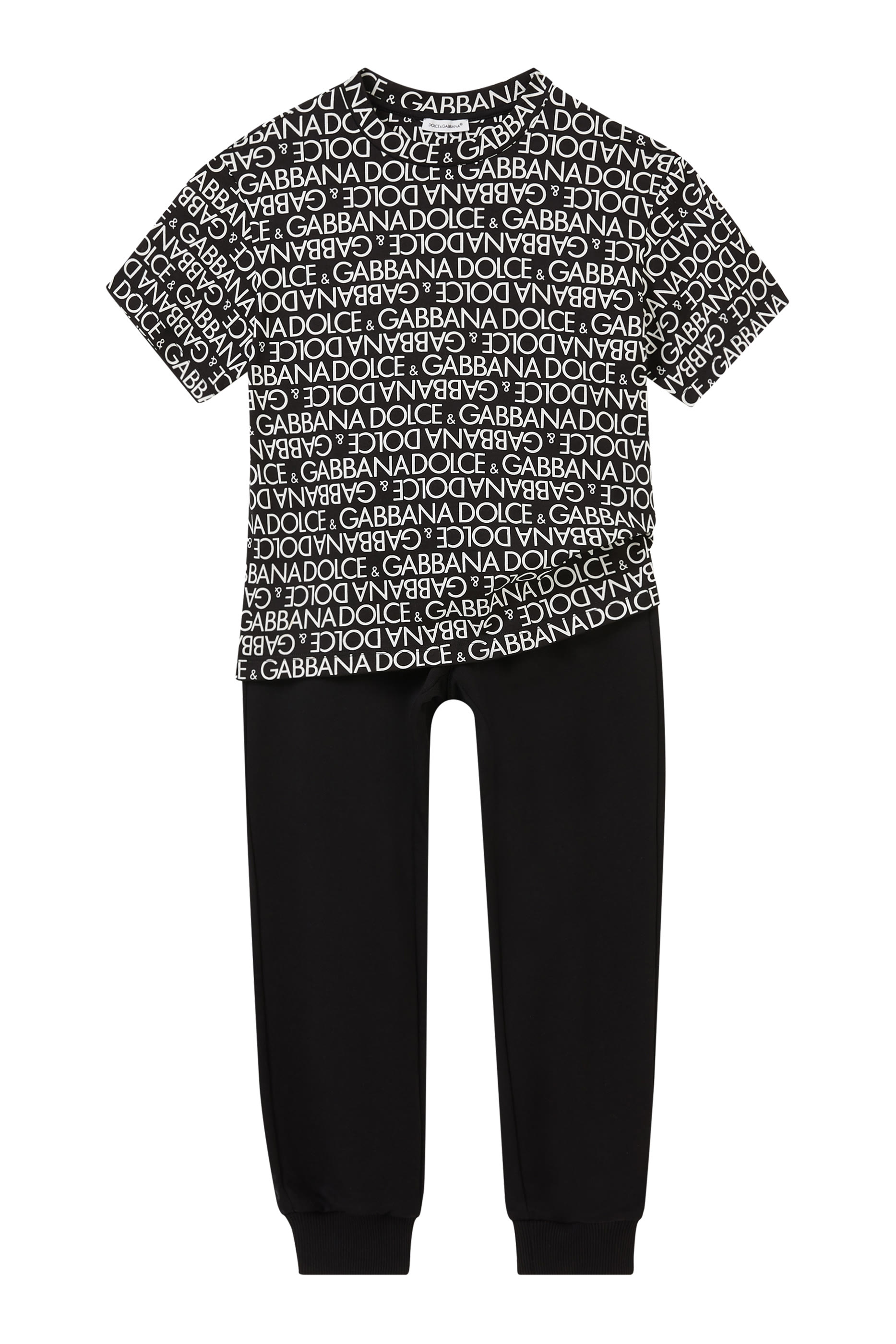 تيشيرت قطن بطبعات شعار الماركة للأطفال