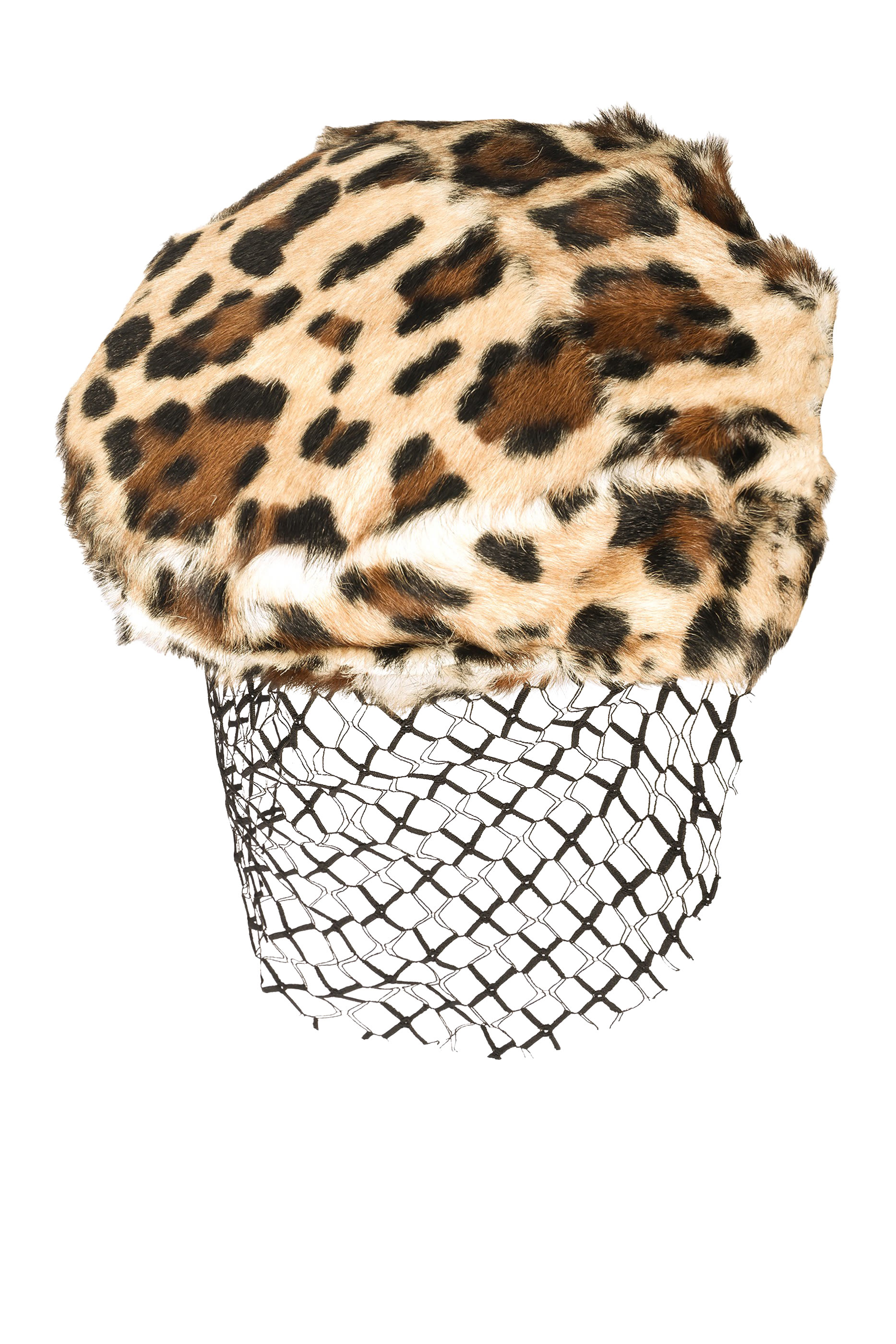 كاب مسطح طبعة جلد النمر جلد ماعز مع وشاح