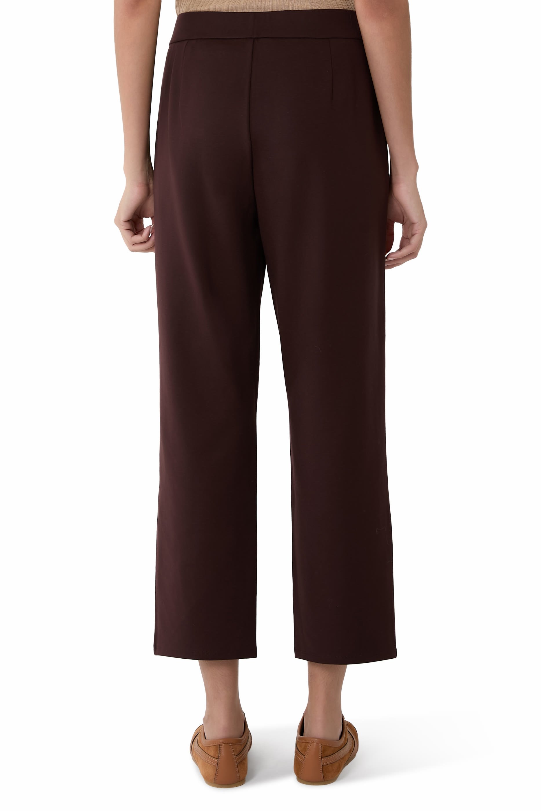 بنطال بونتي مطاطي بقصة مستقيمة قابل للتنظيف