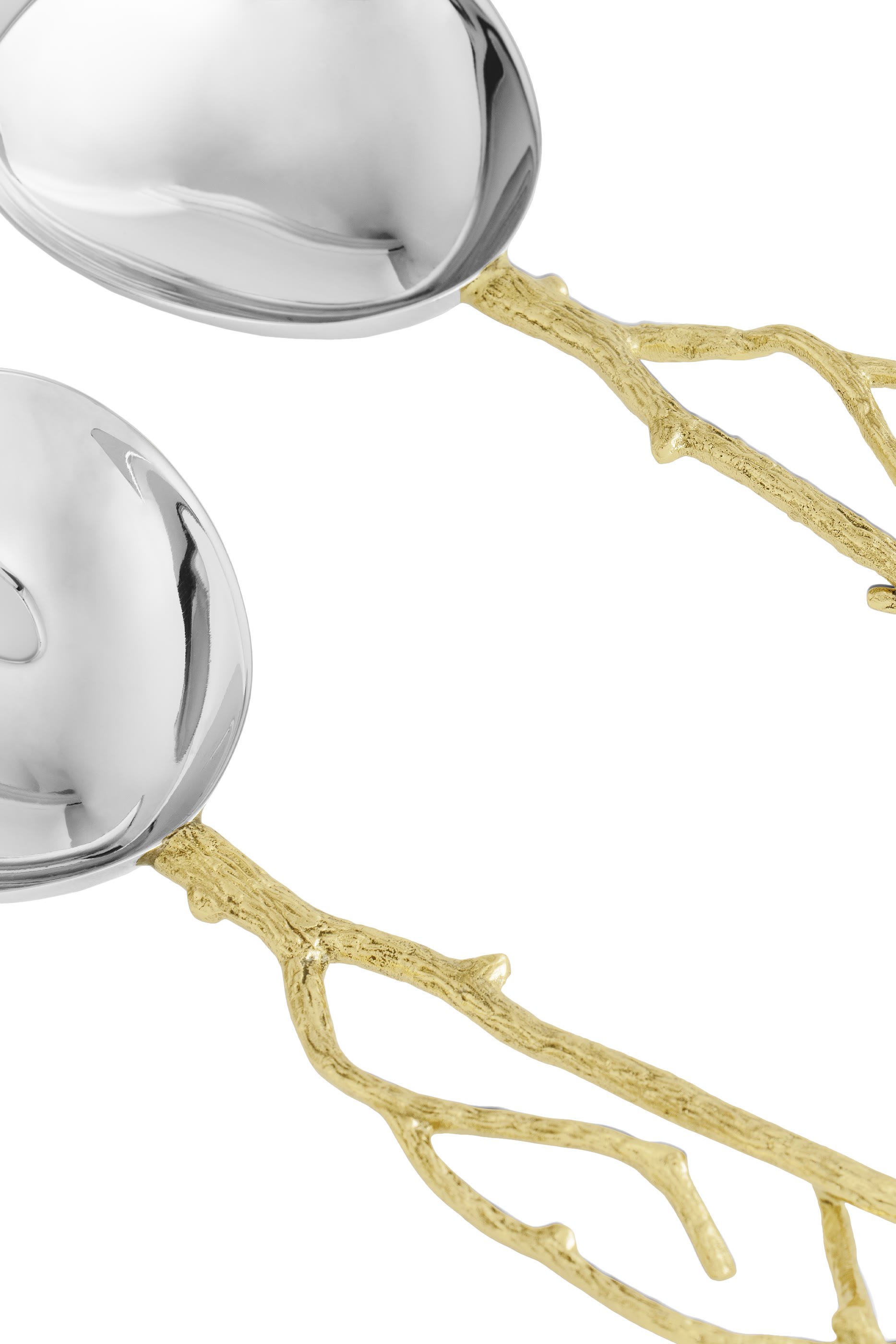 طقم تقديم بفراشات وأغصان جنكة بلون ذهبي