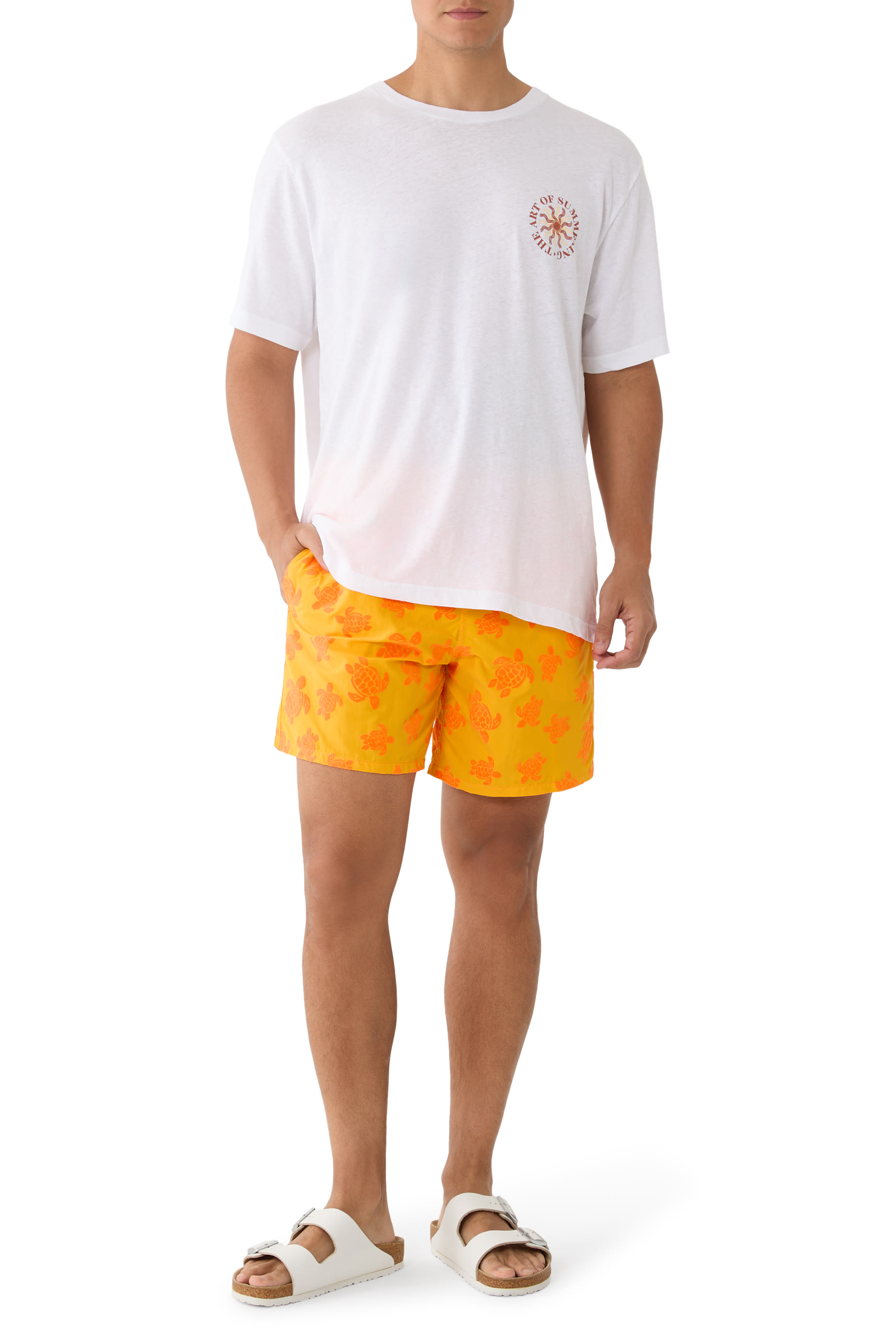 شورت سباحة برباط تضييق ونقشات سلحفاة