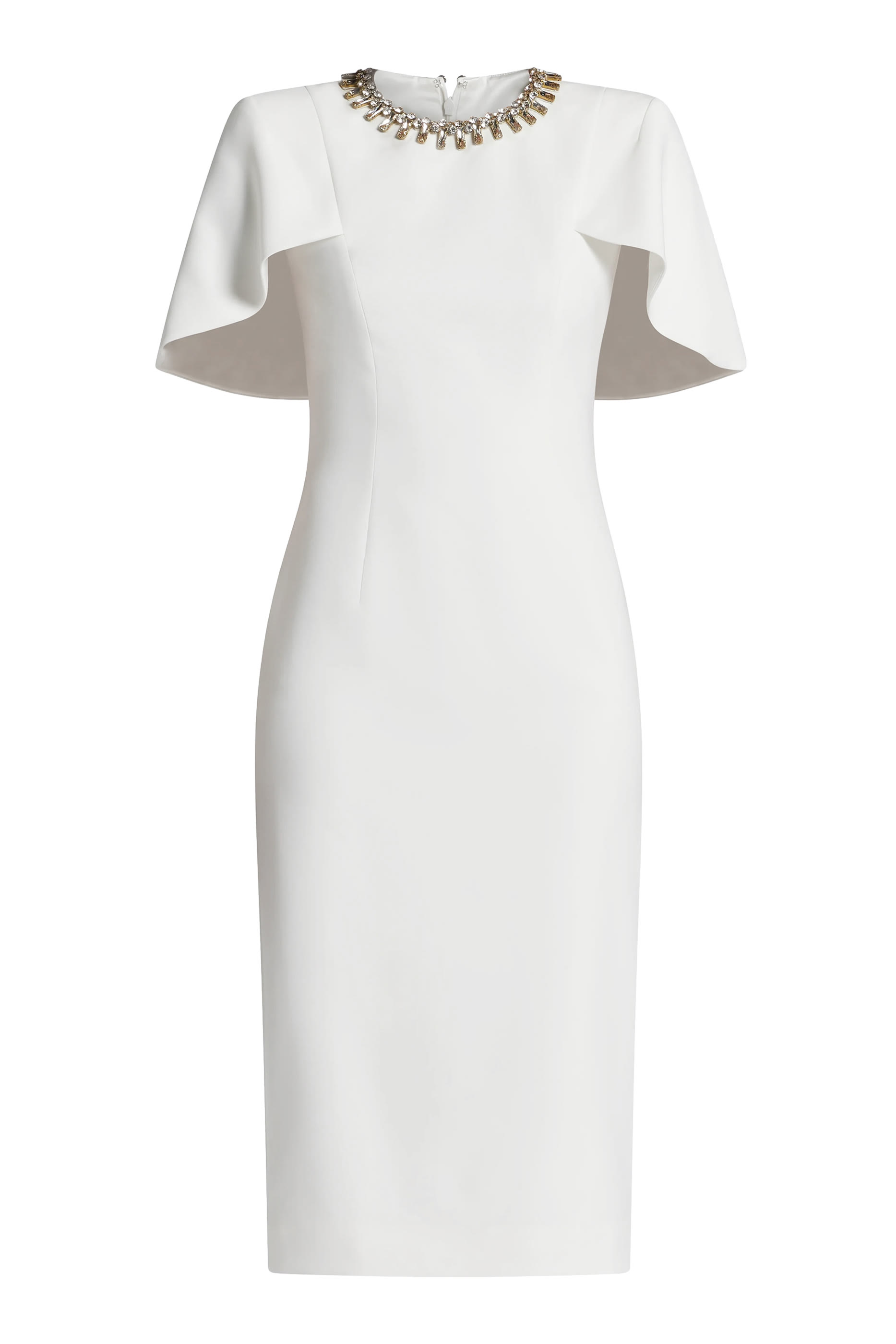 فستان متوسط الطول بأكمام كاب