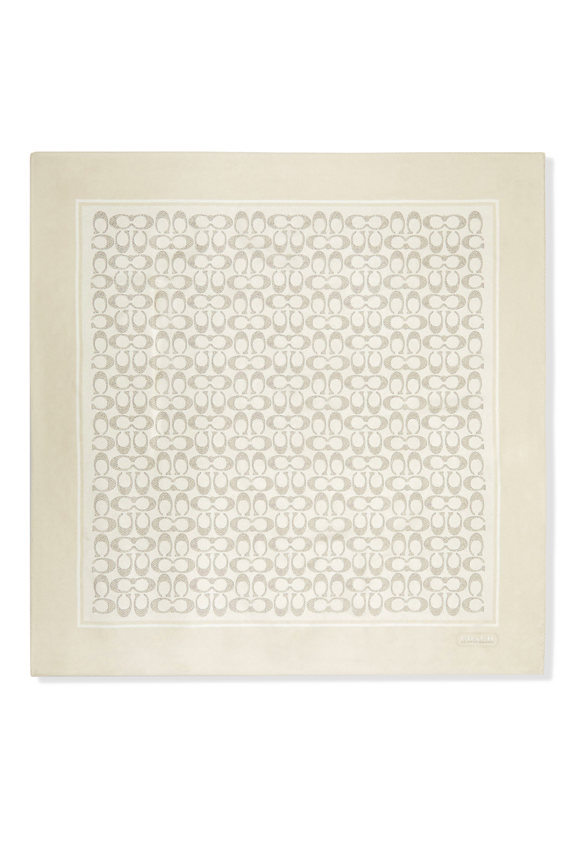 وشاح مربع كلاسيكي بطبعة شعار الماركة حرير