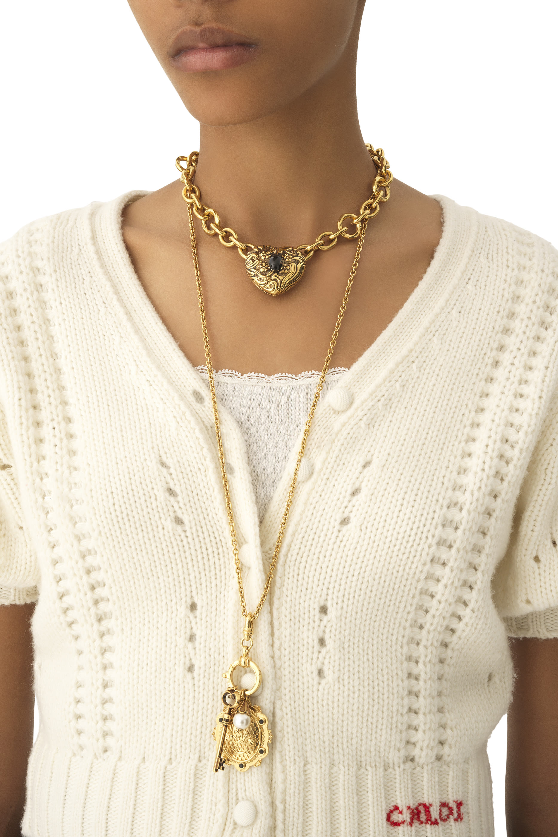 كارديجان بأكمام منفوخة نسيج صوف وكشمير