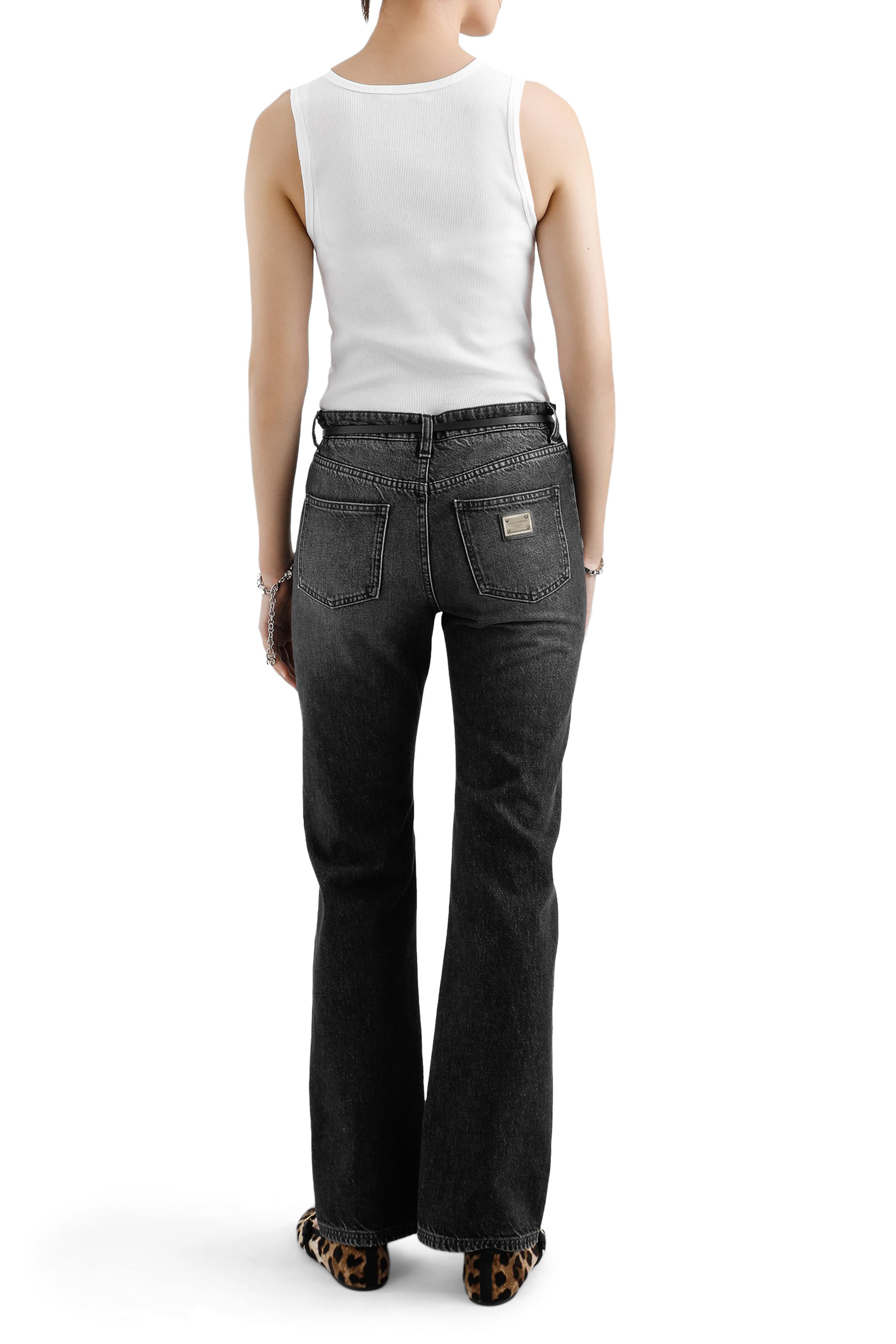 بلوزة بلا أكمام بشعار الماركة قماش مضلع فاخر جيرسيه