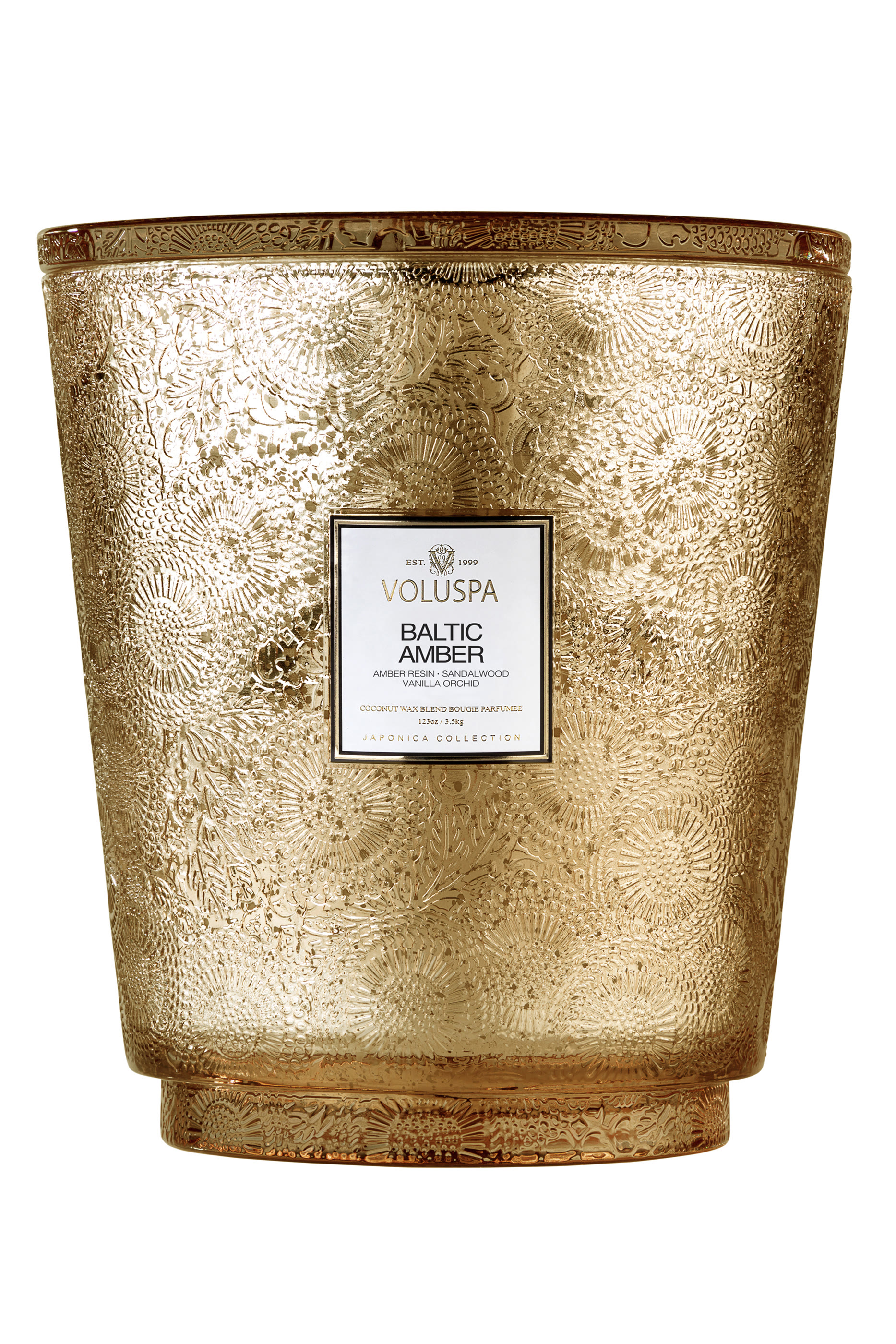 شمعة بالتيك أمبر كبيرة بخمسة فتائل