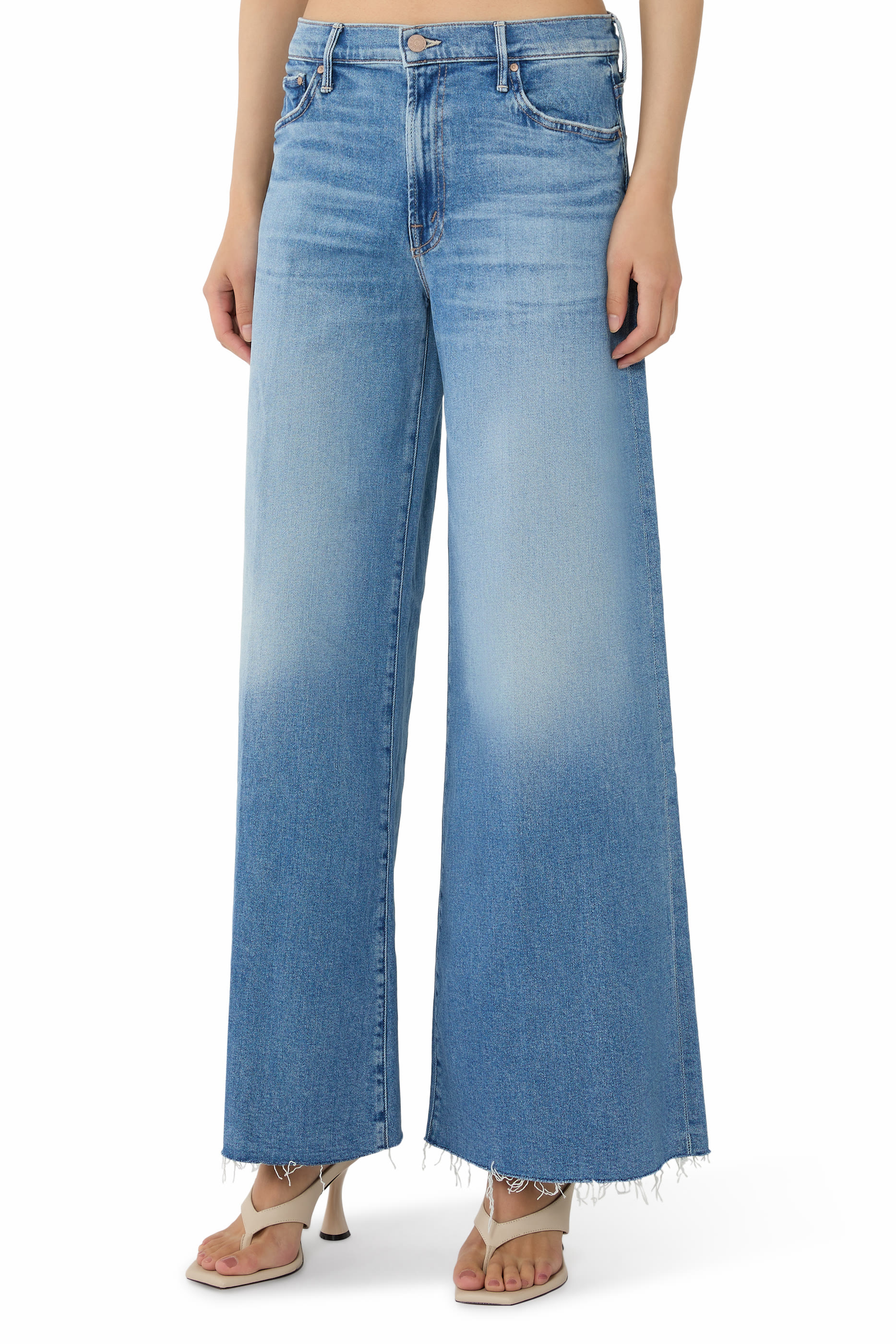 بنطال جينز سويشر سنيك بحافة منسلة