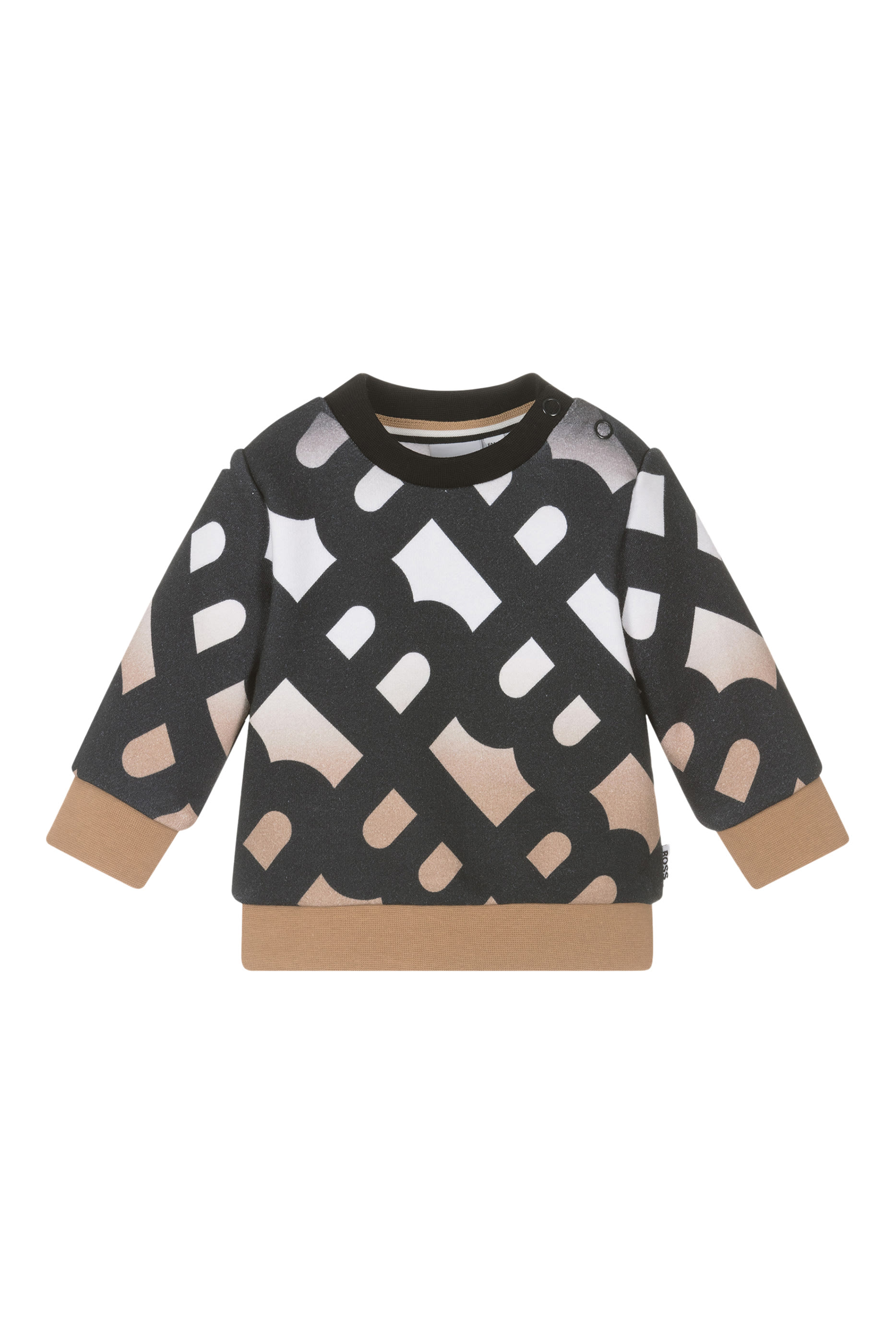 سويت شيرت بنقشة حرف شعار الماركة للأطفال