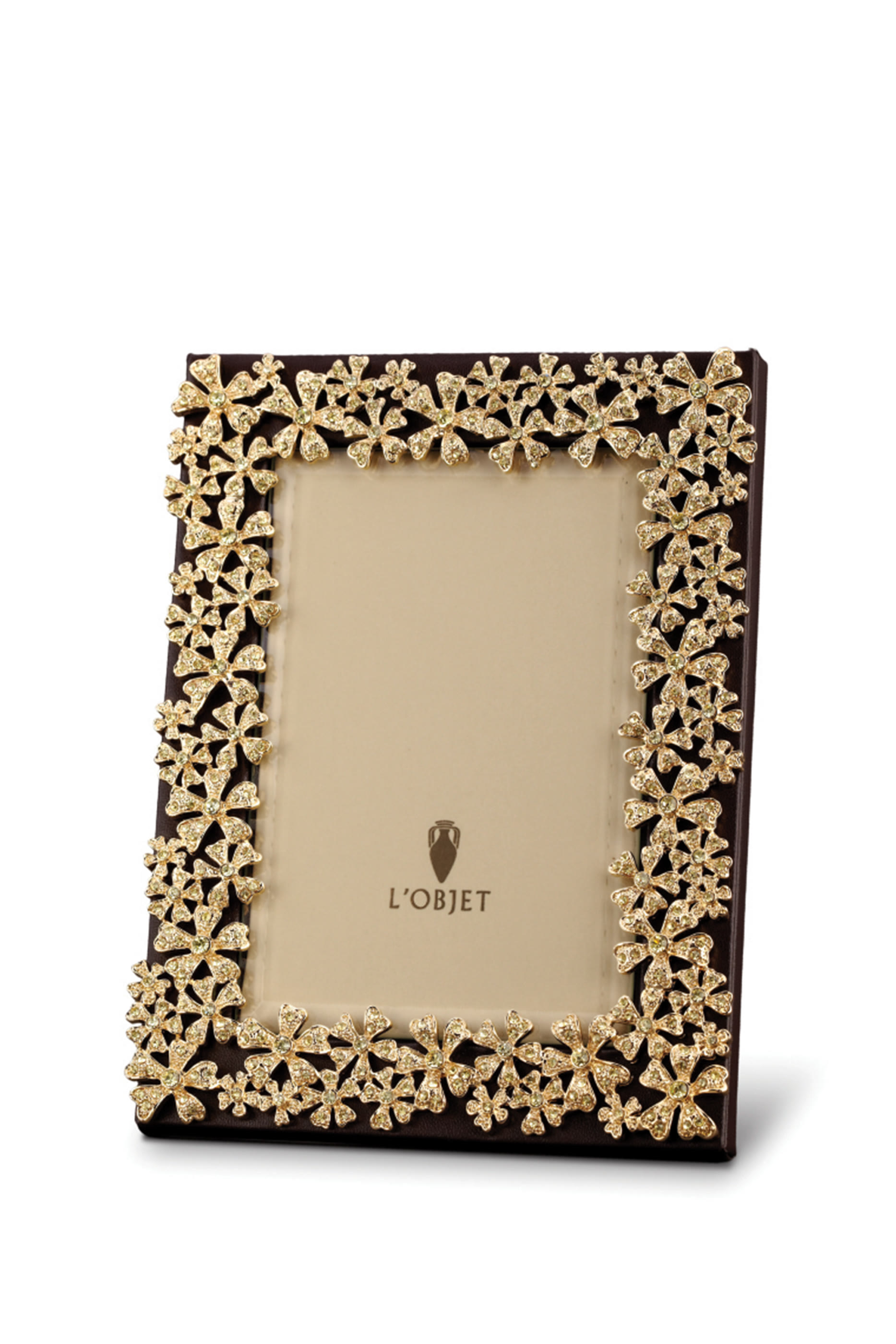 إطار صور 4 &times; 6 بتصميم إكليل مرصع بكريستال سواروفسكي