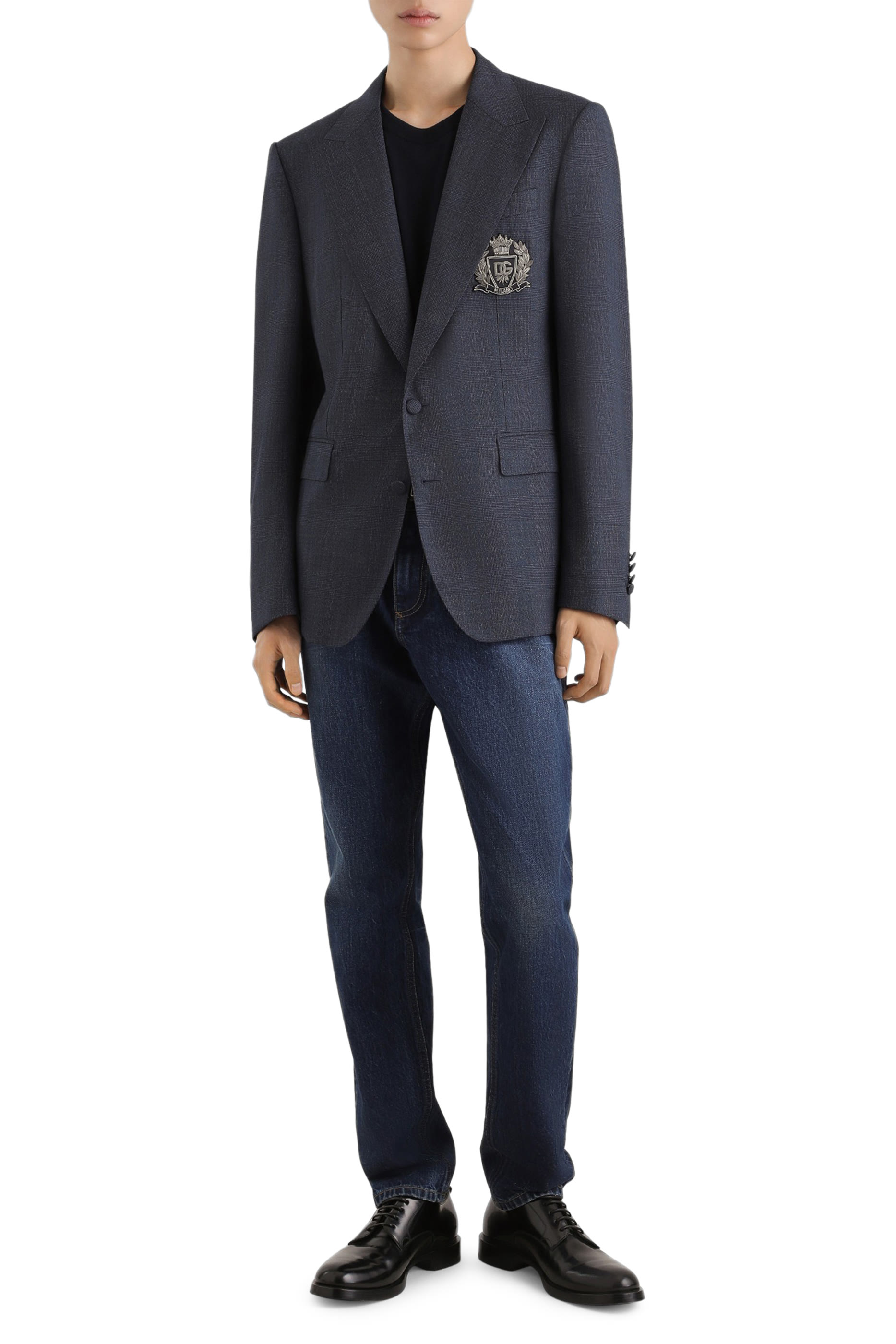 بنطال بقصة مريحة مزين بشعار الماركة دنيم