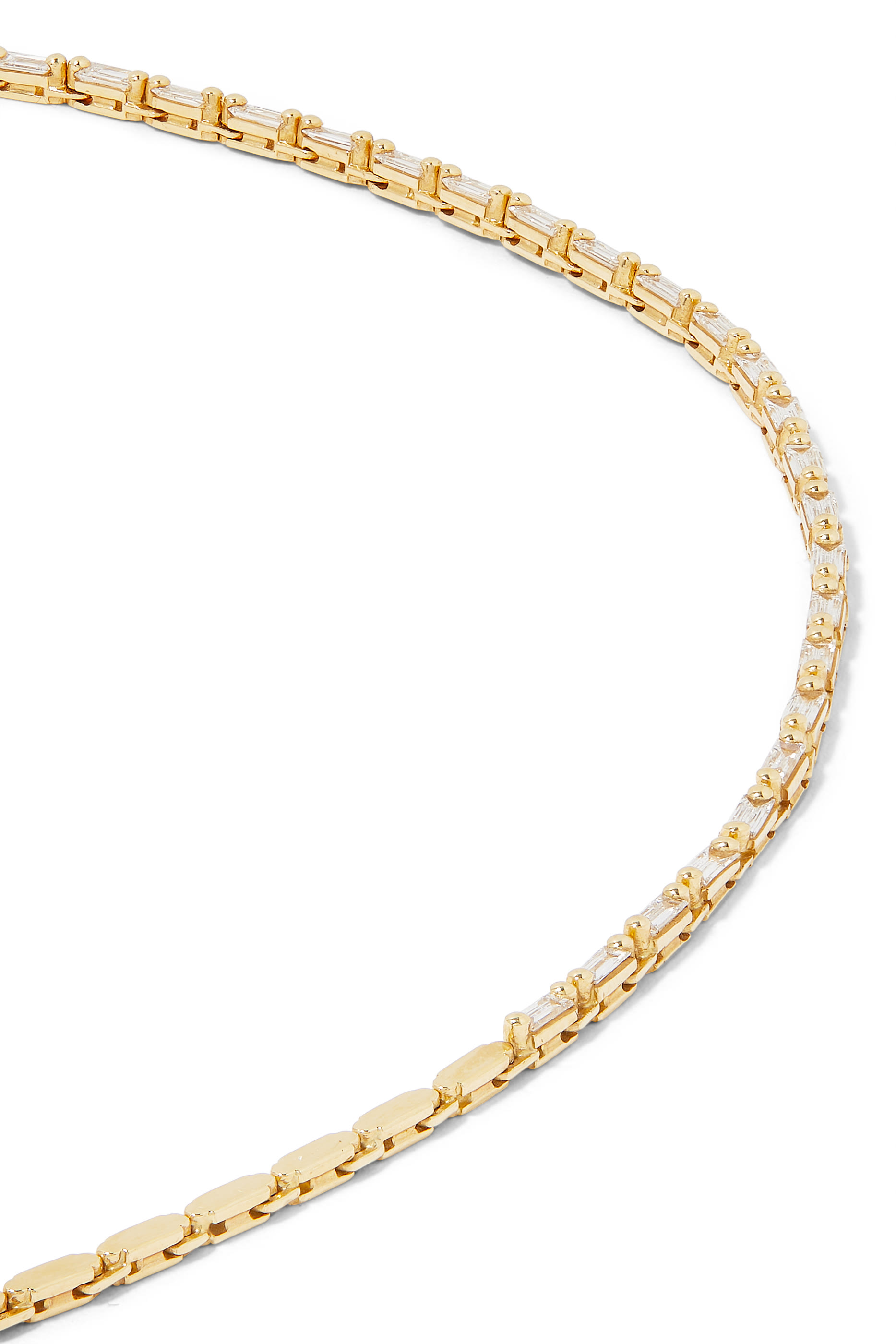 قلادة تنس مرصعة بالماس ذهب أصفر عيار 18