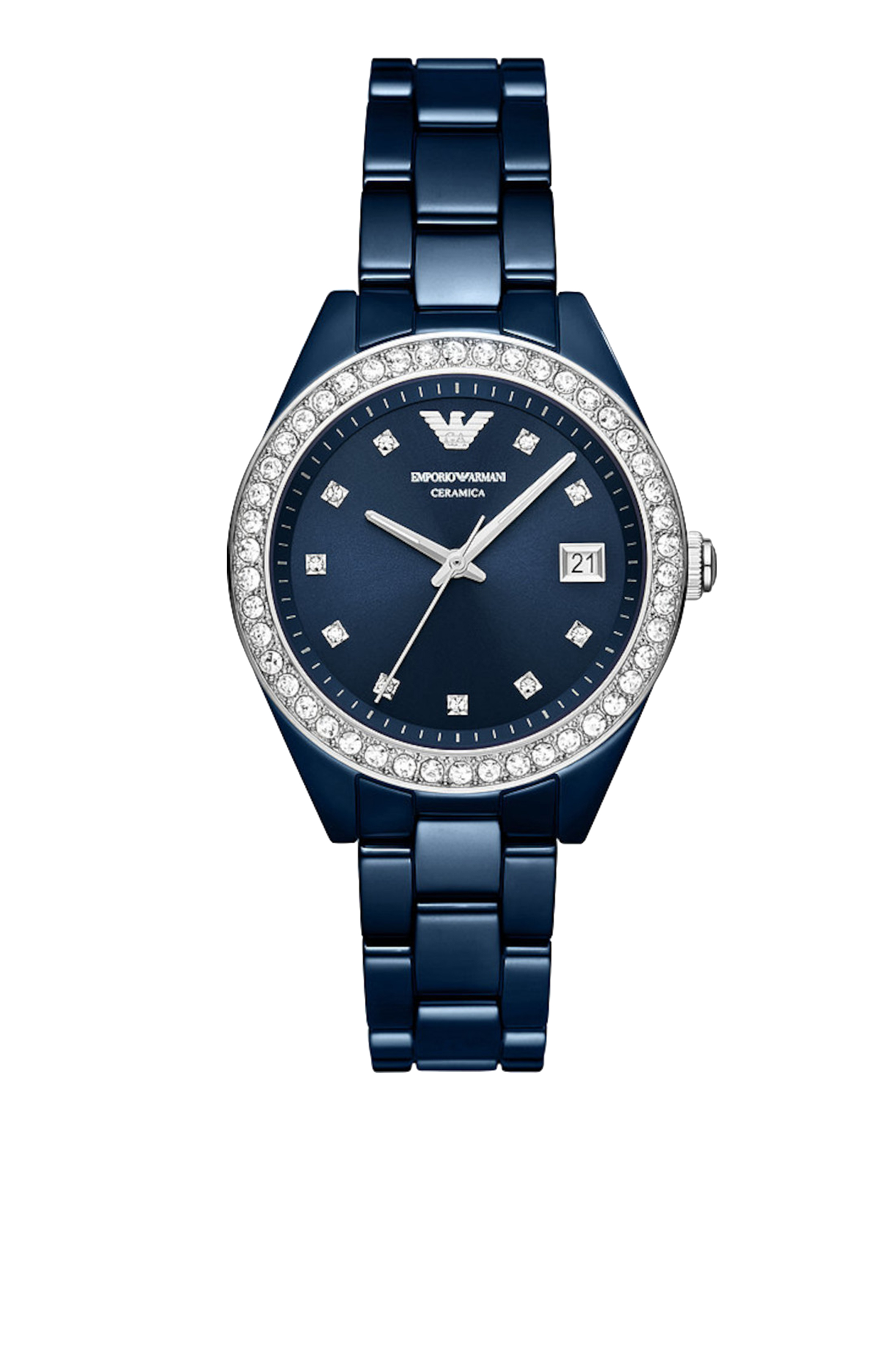 ساعة بحركة تاريخ ثلاثية العقارب سيراميك 36 مم