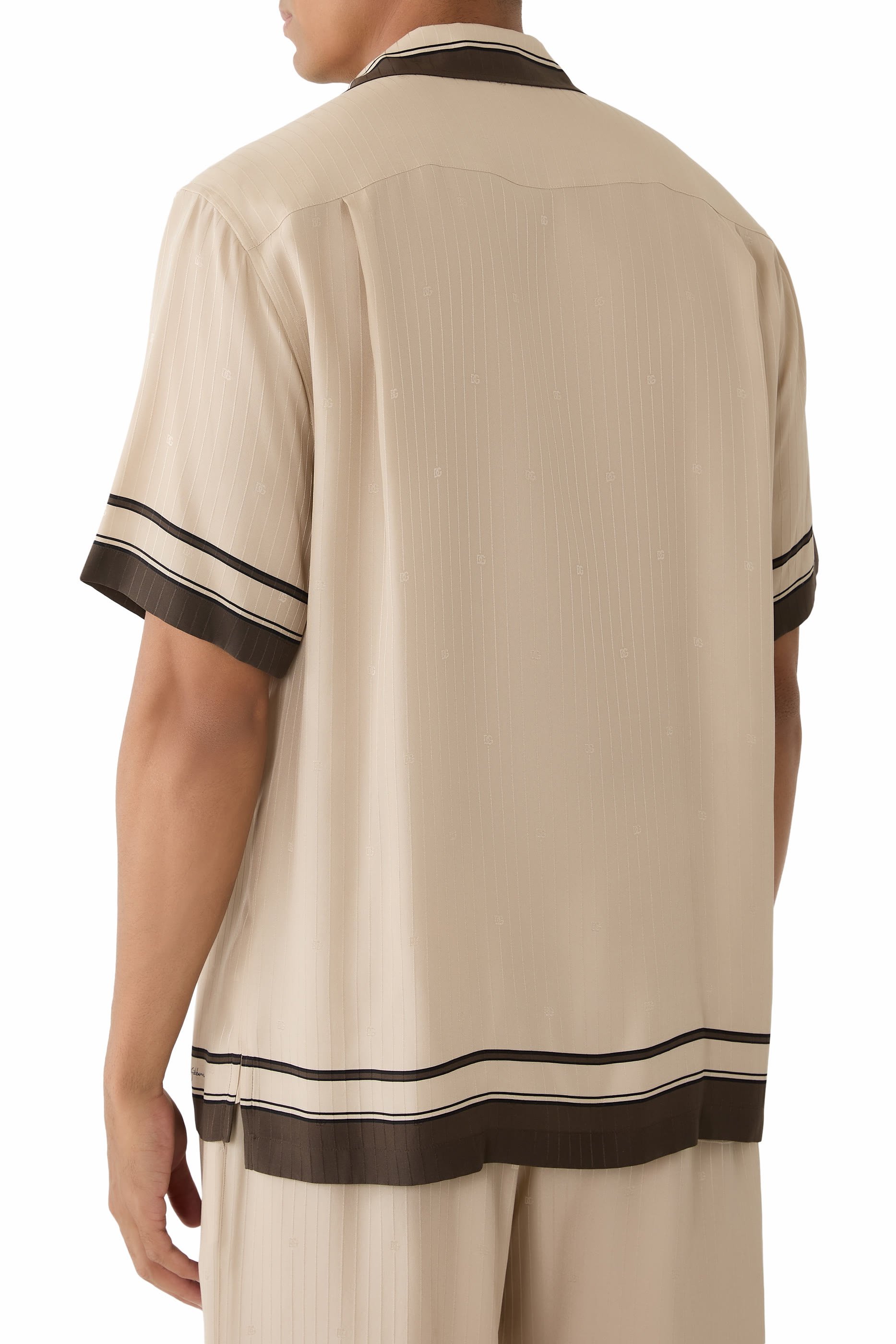 قميص مارتيني مخطط جاكار بطبعة شعار الماركة