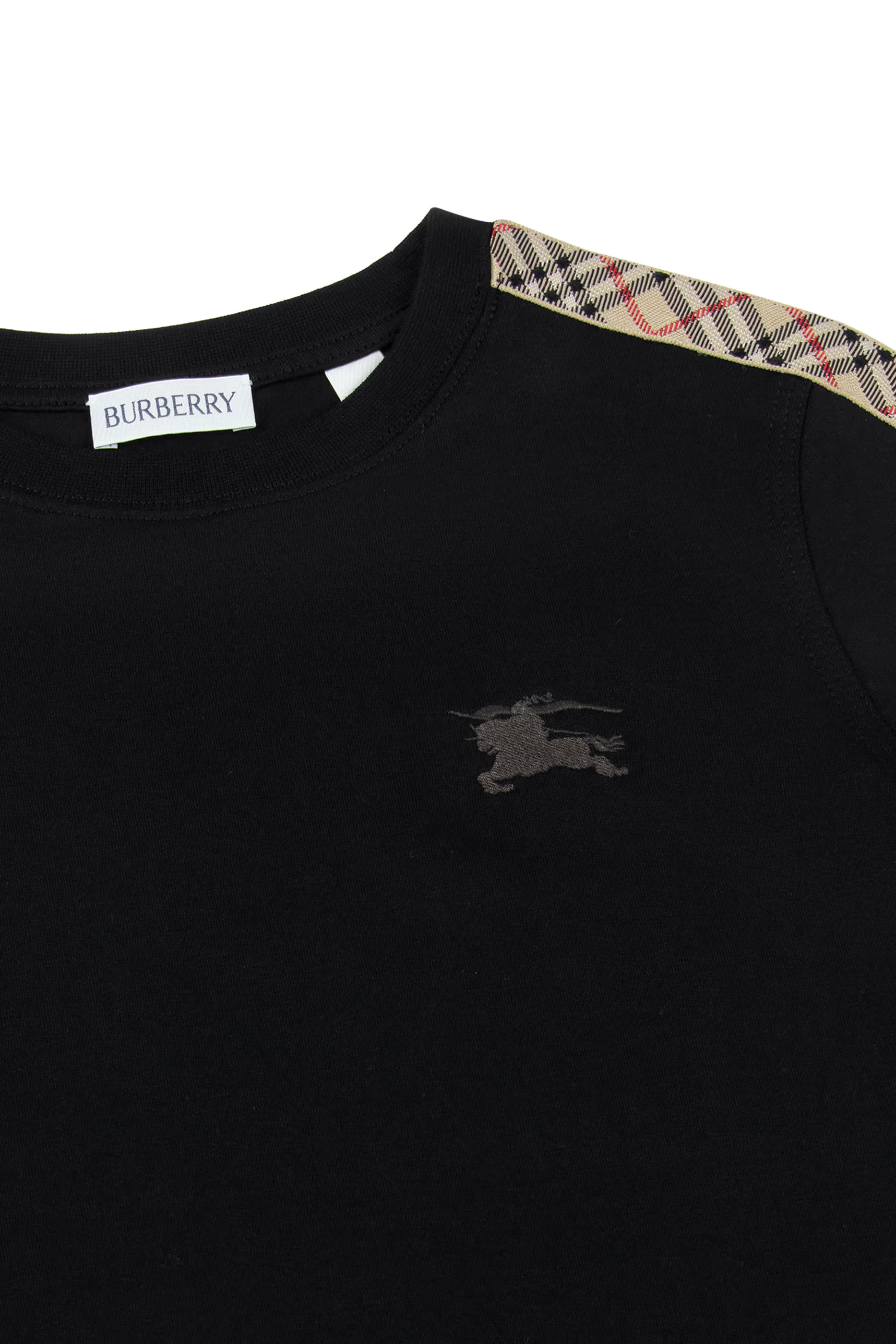 تيشيرت بحافة بنقشة مربعات قطن للأطفال