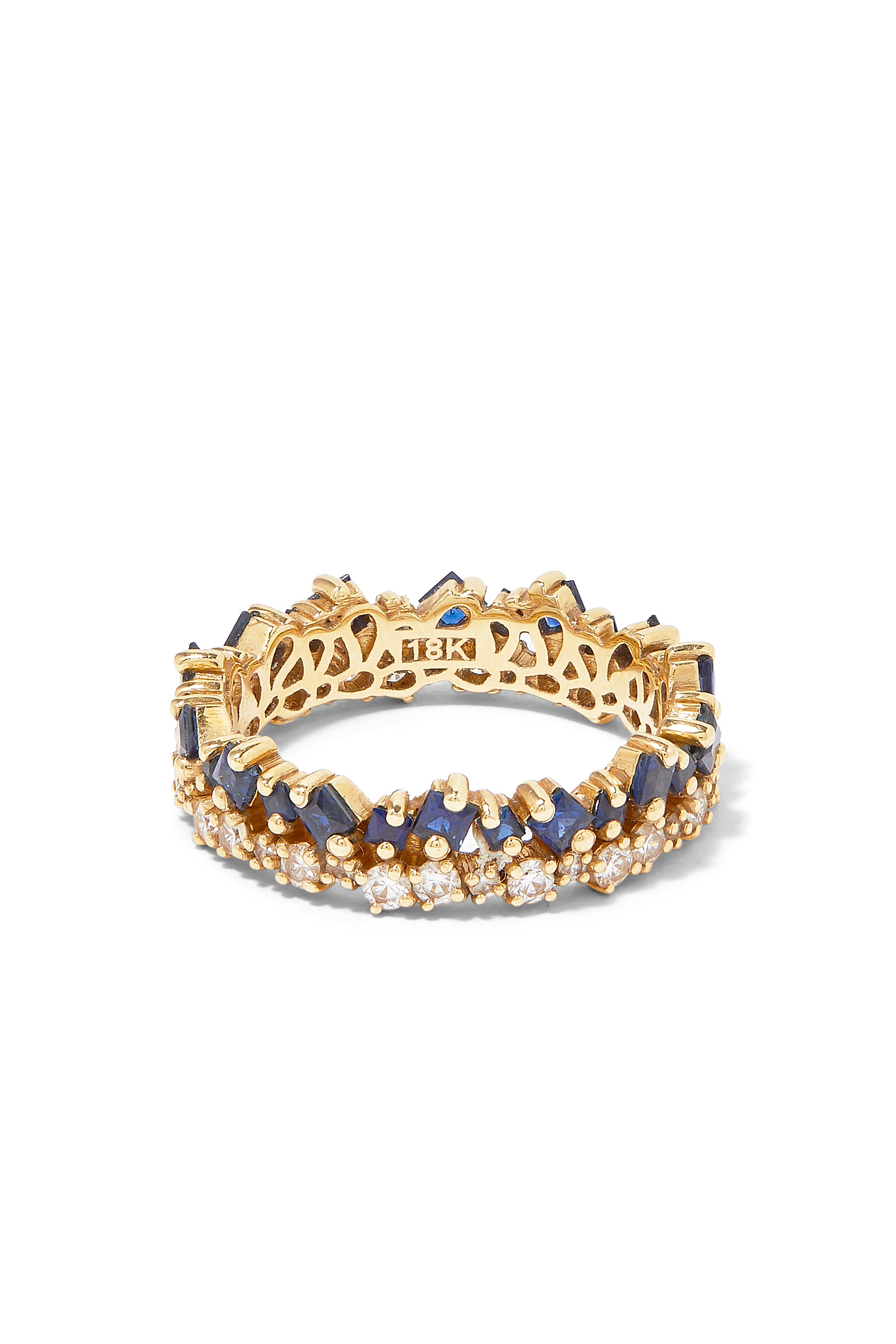 Sapphire Double Eternity Band, 18k Gold with Sapphire & Diamond