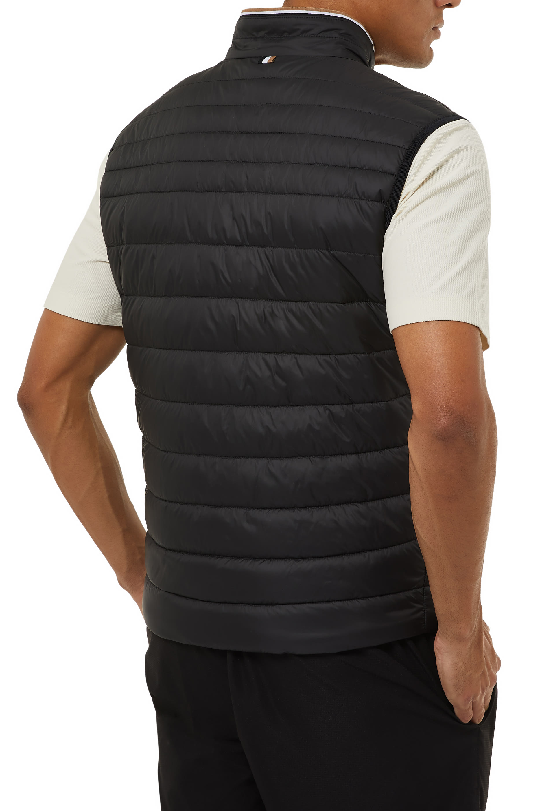 جيليه مبطن مقاوم للماء مزين بشريط بشعار ثلاثي الأبعاد