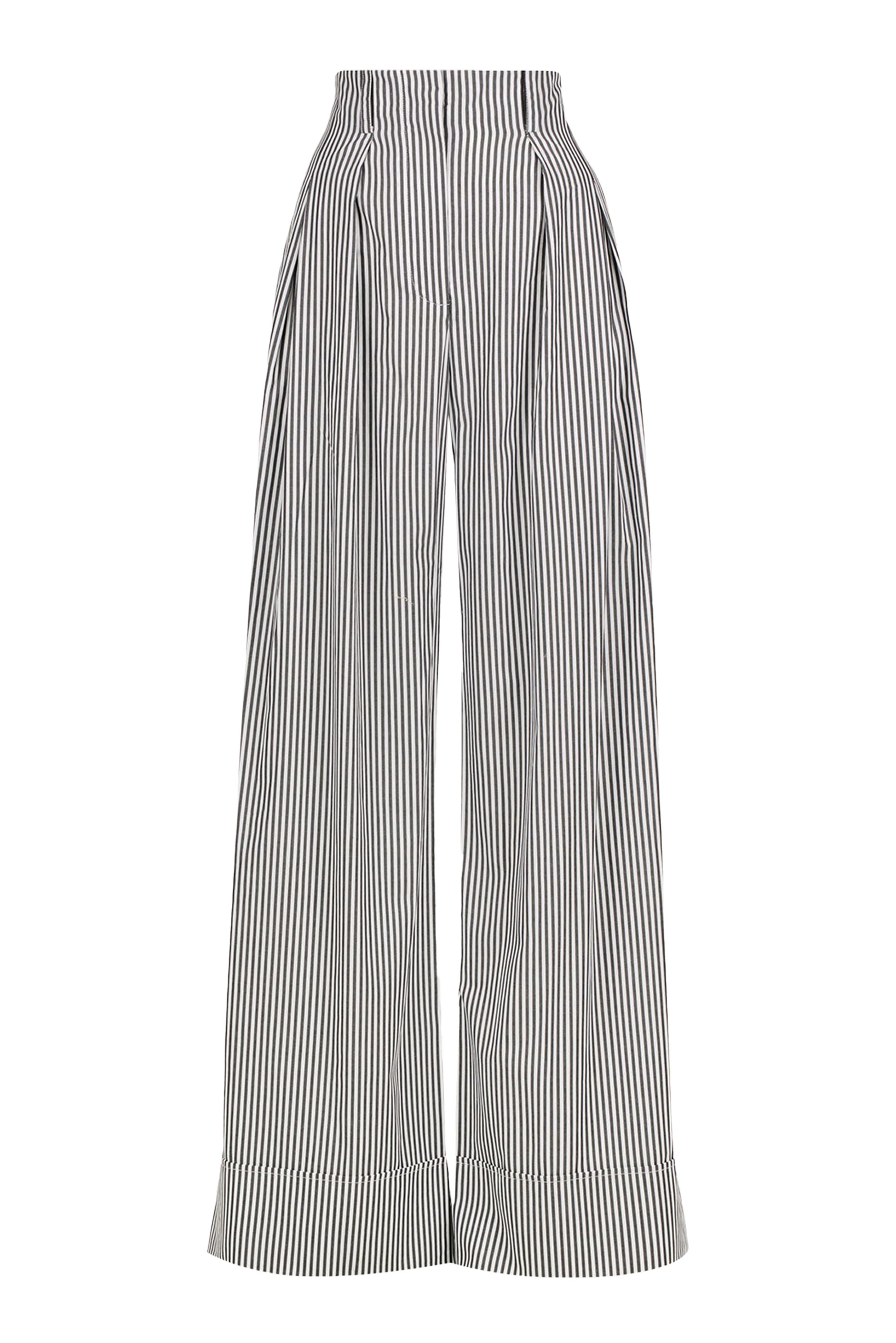 بنطال بقصة مريحة وخصر مرتفع