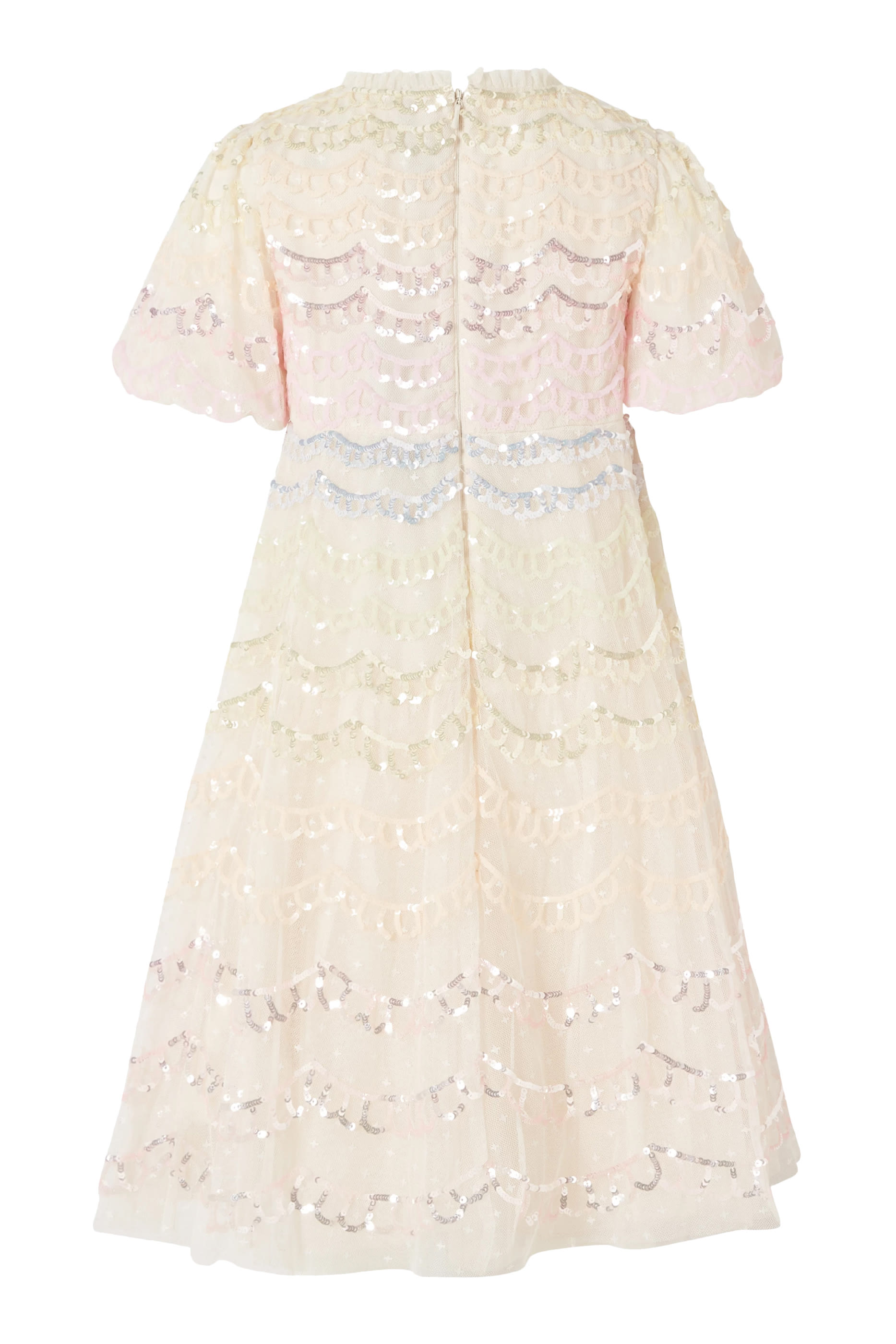 فستان أومبر بحواف صدفية للأطفال