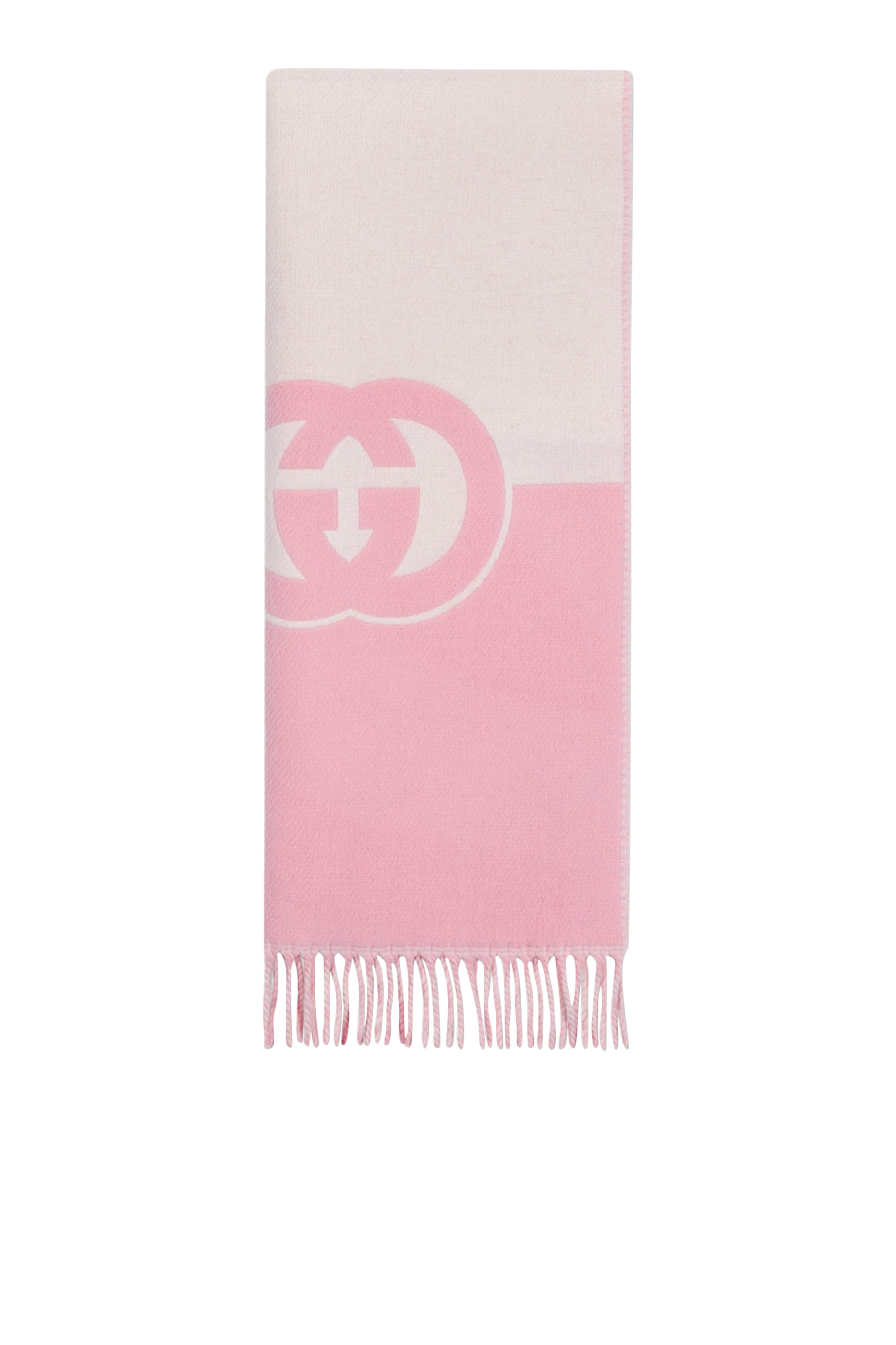 وشاح صوف وكشمير بنقشة حرفي شعار الماركة بتصميم متداخل