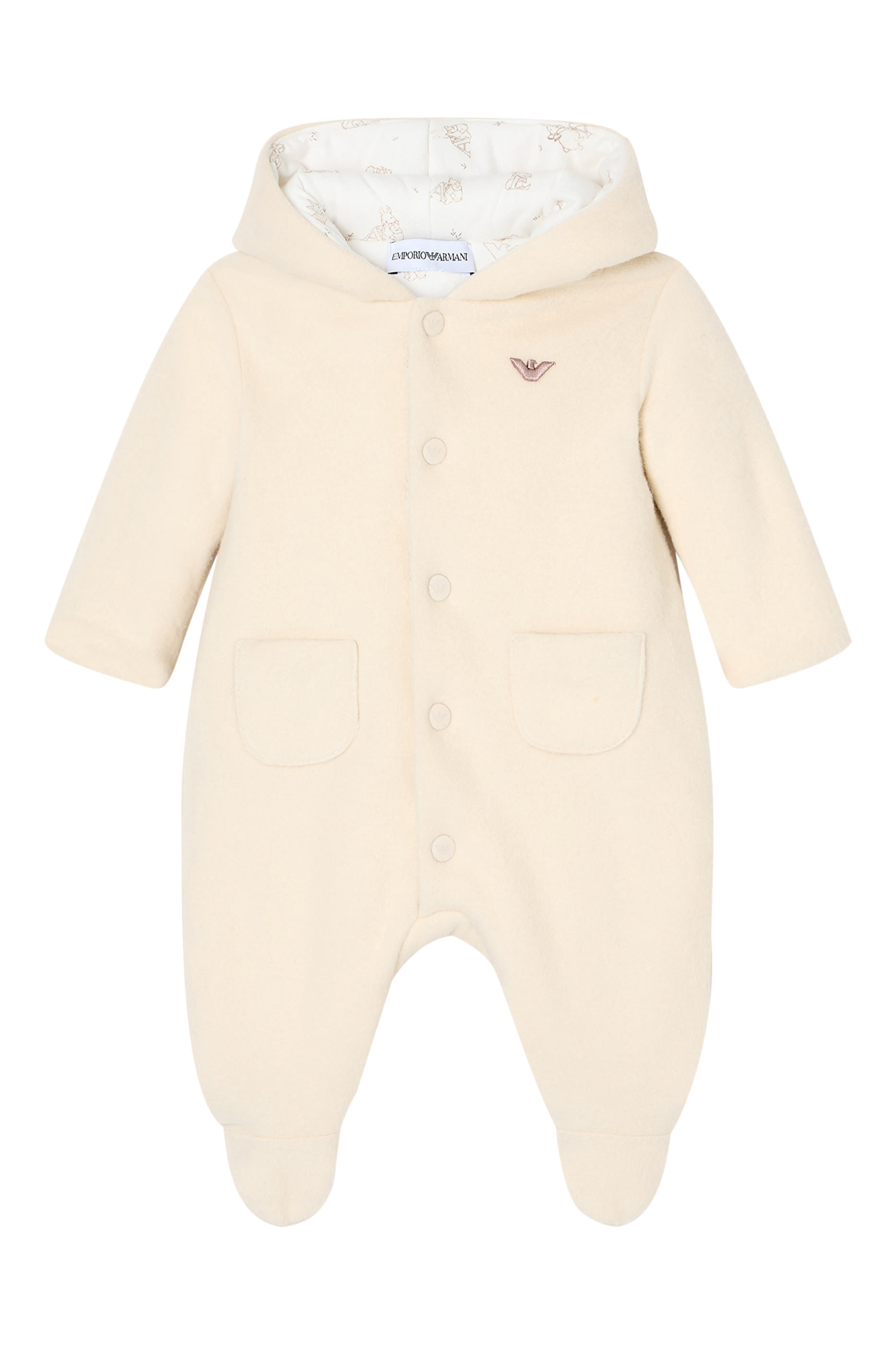 لباس قطعة واحدة مطرز بشعار الماركة للأطفال