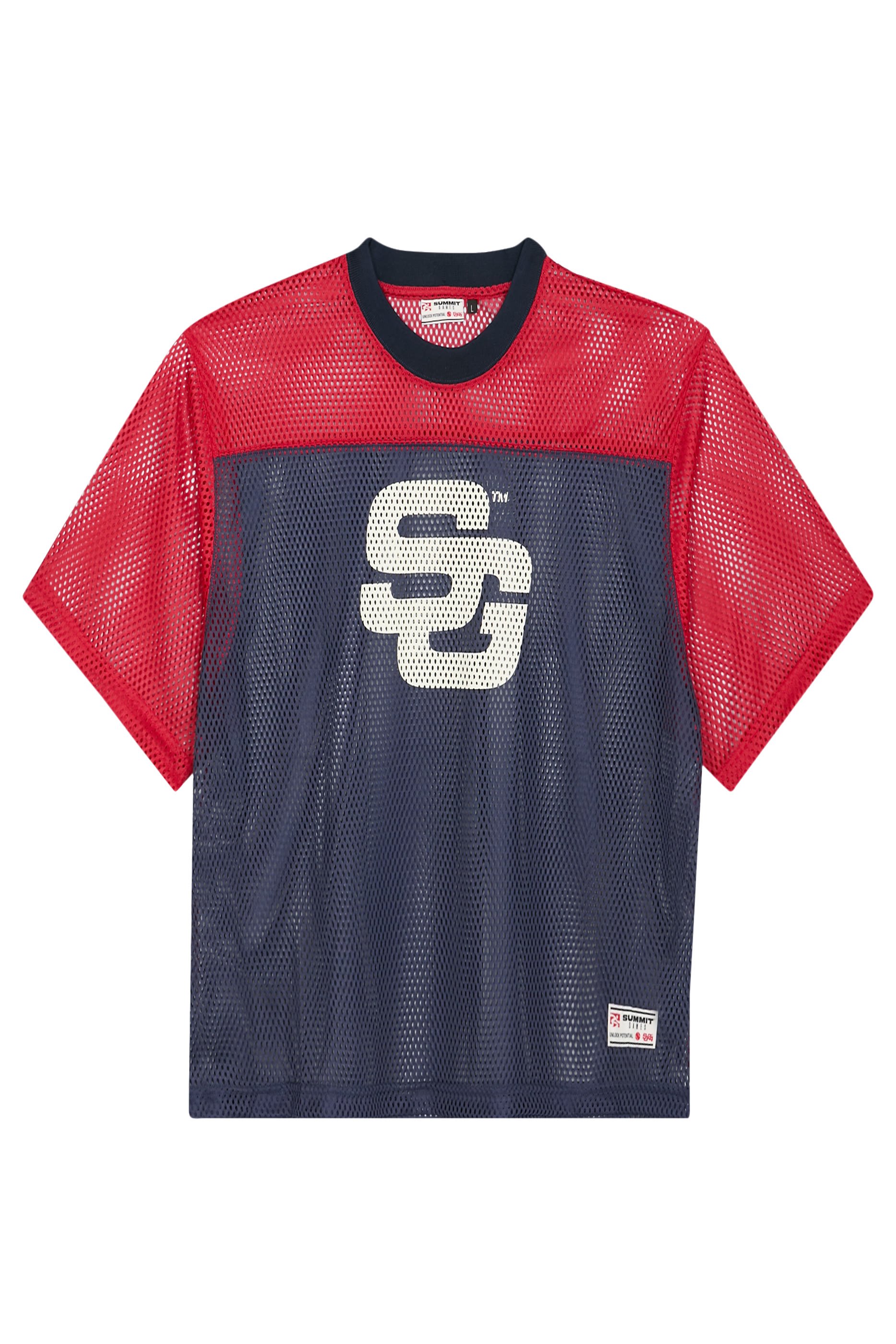 بلوزة بتصميم متباين قماش شبكي