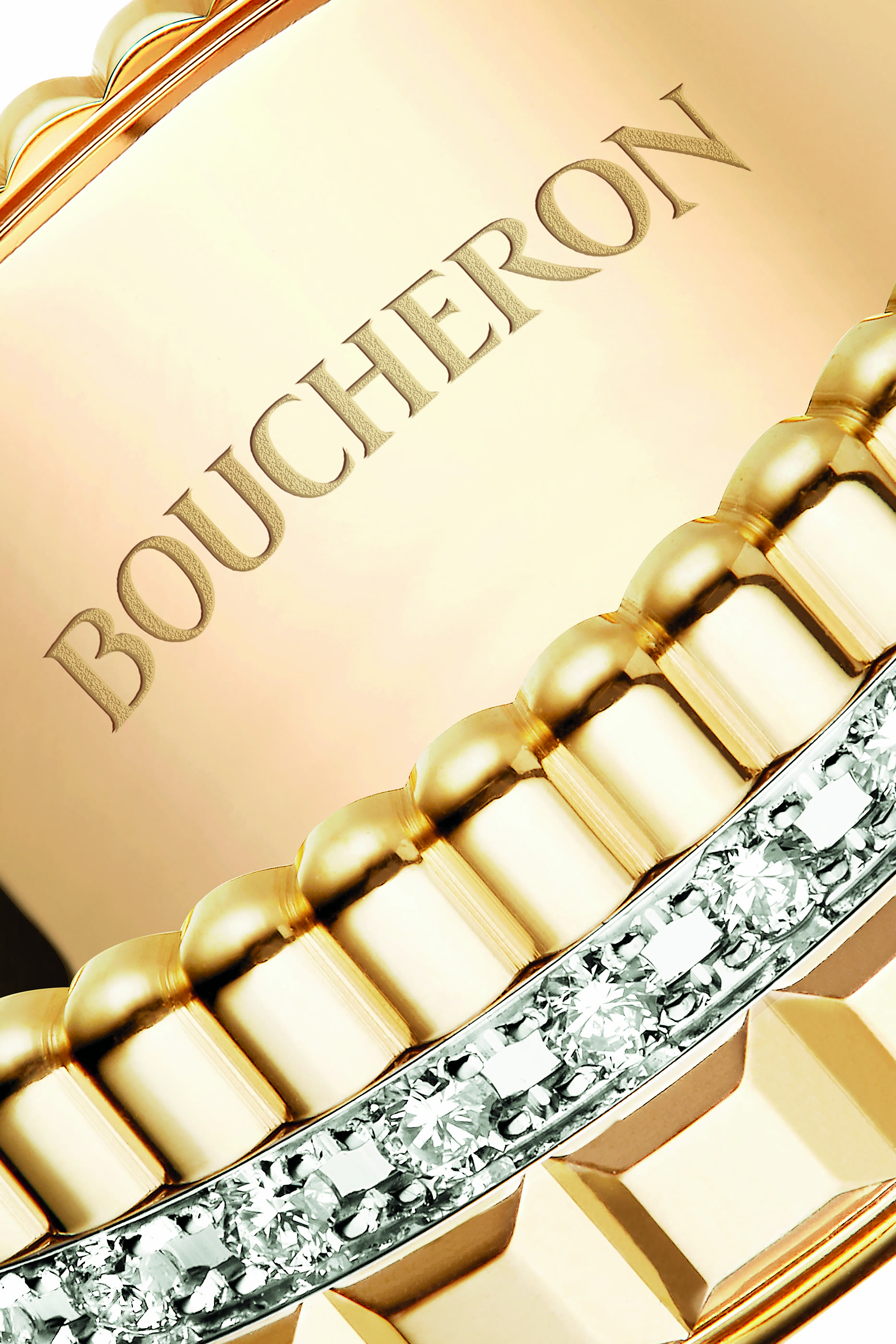 خاتم كاتر إصدار راديانت صغير مرصع بالماس ذهب مختلط عيار 18