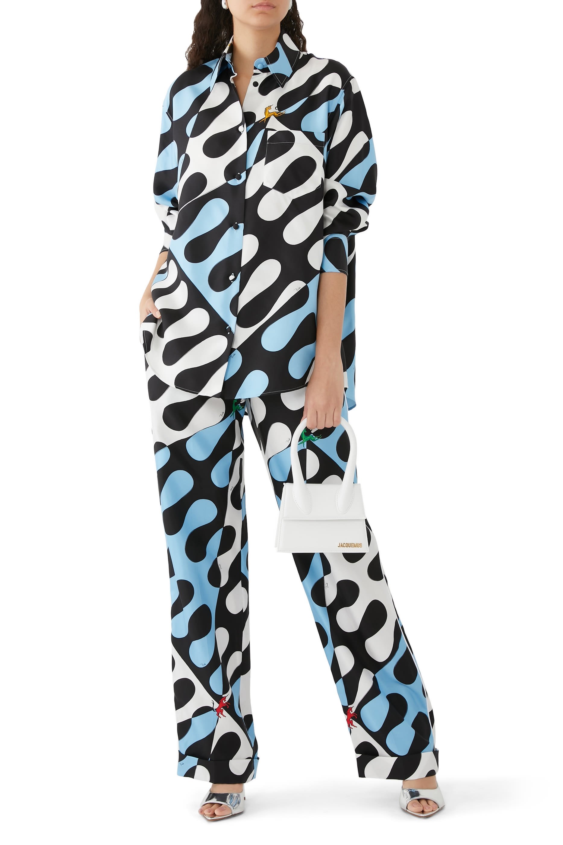 قميص بطبعة ليوكورنو حرير