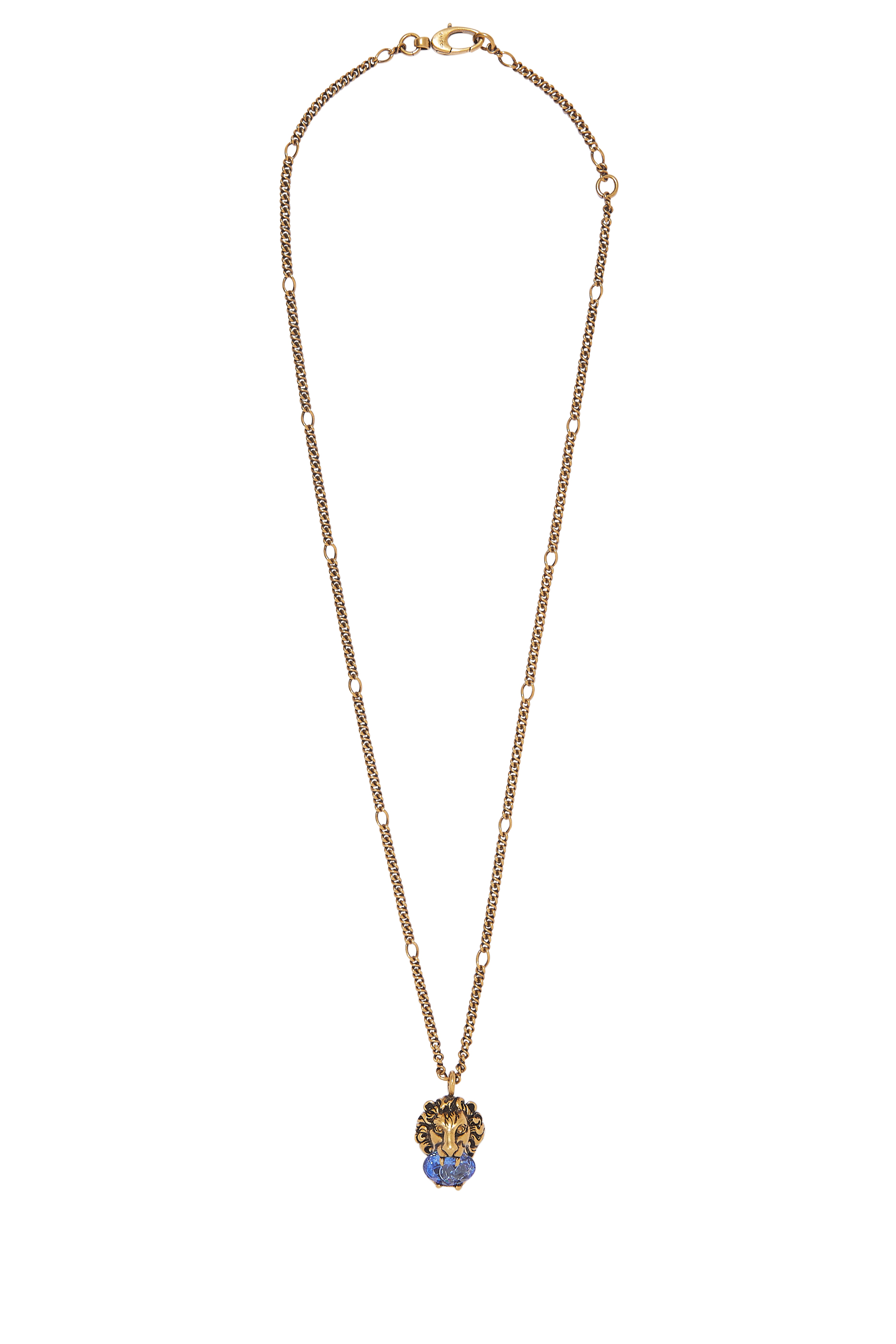 قلادة بدلاية رأس أسد مرصعة بكريستال