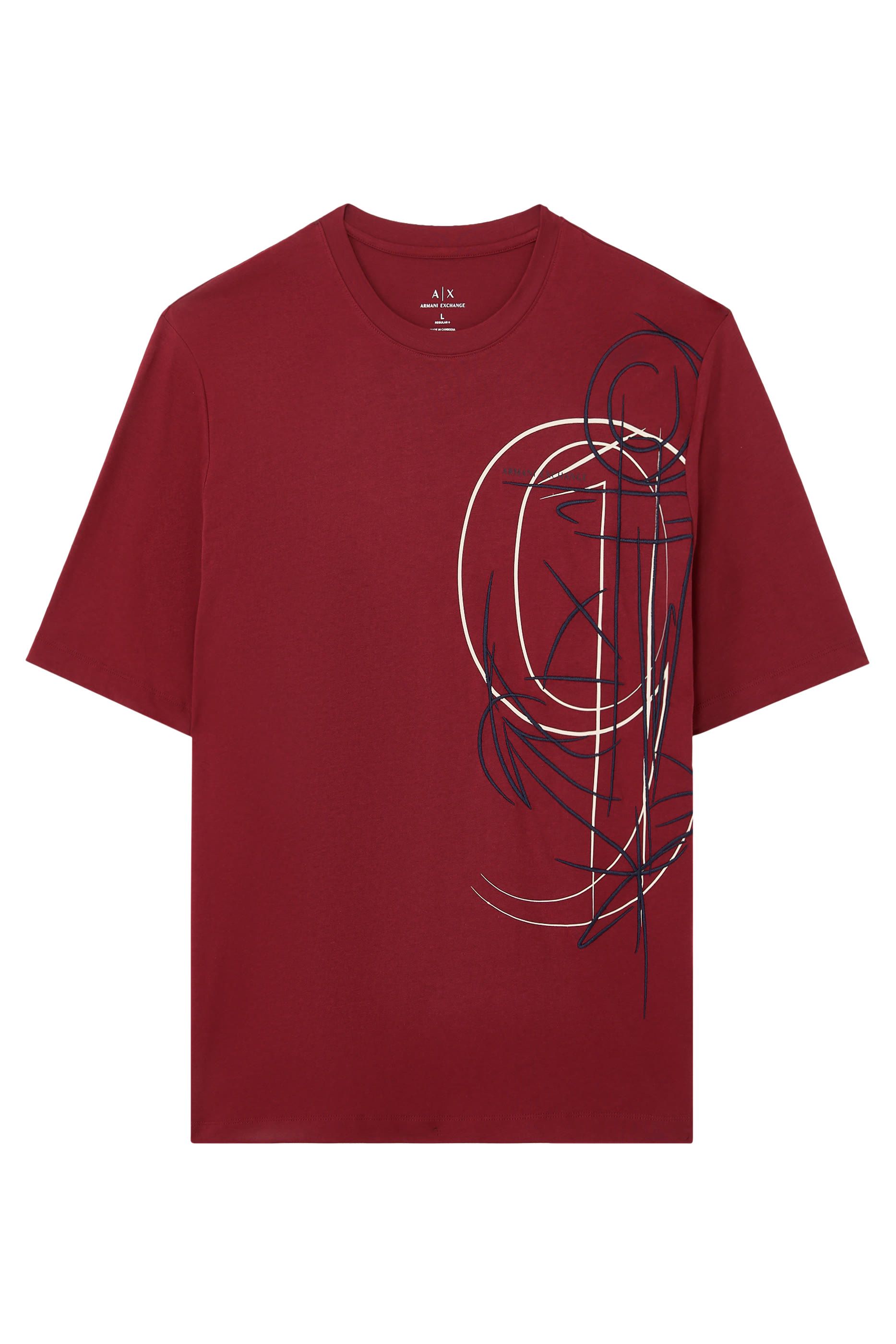 تيشيرت مزين بطبعة بشعار الماركة على الصدر الجانبي