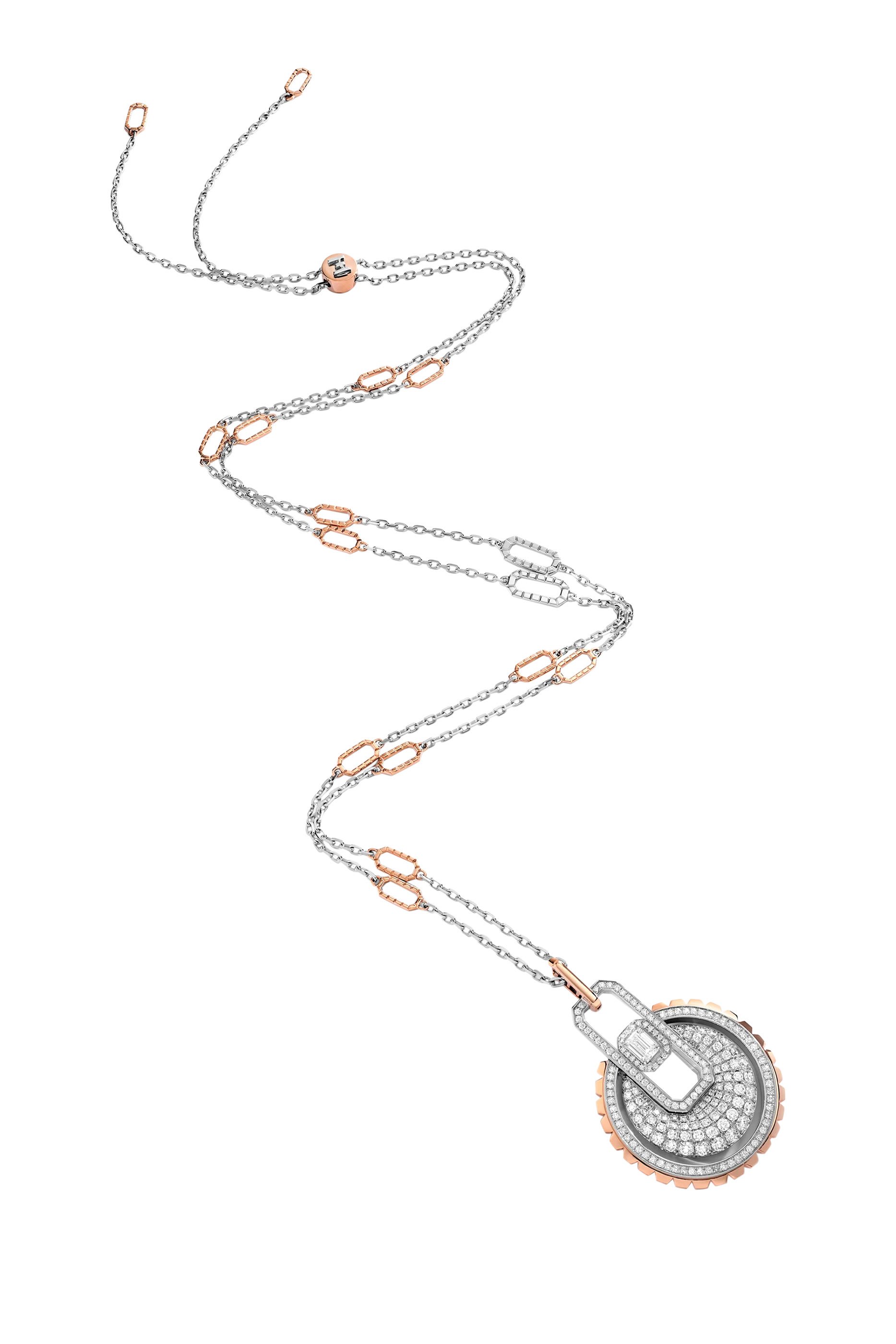 قلادة إمباير بلونين بدلاية مرصعة بالماس مزيج ذهب عيار 18 قيراط