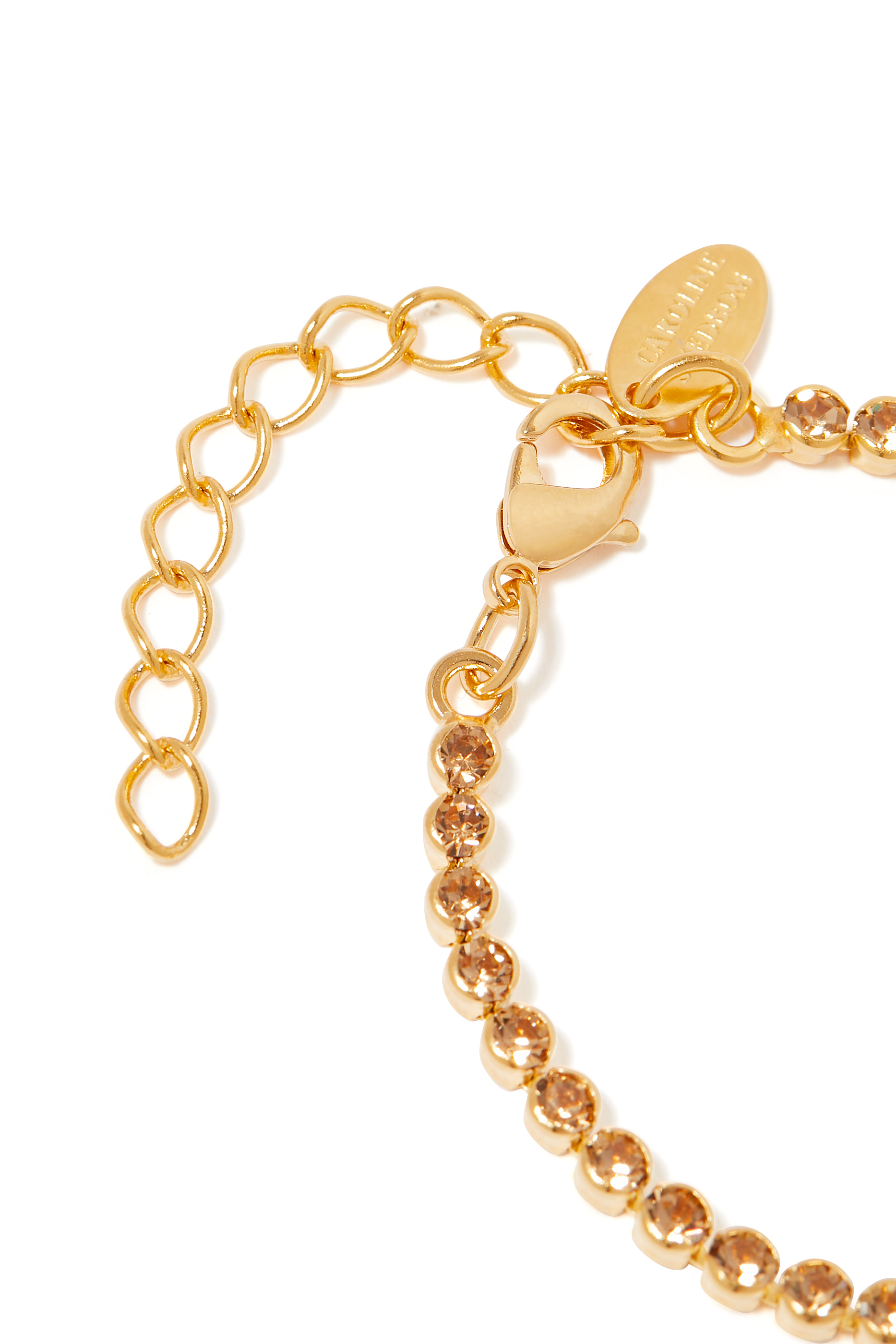 سوار سيري تنس مقاس XS مزين بالتوباز نحاس مطلي بذهب عيار 18