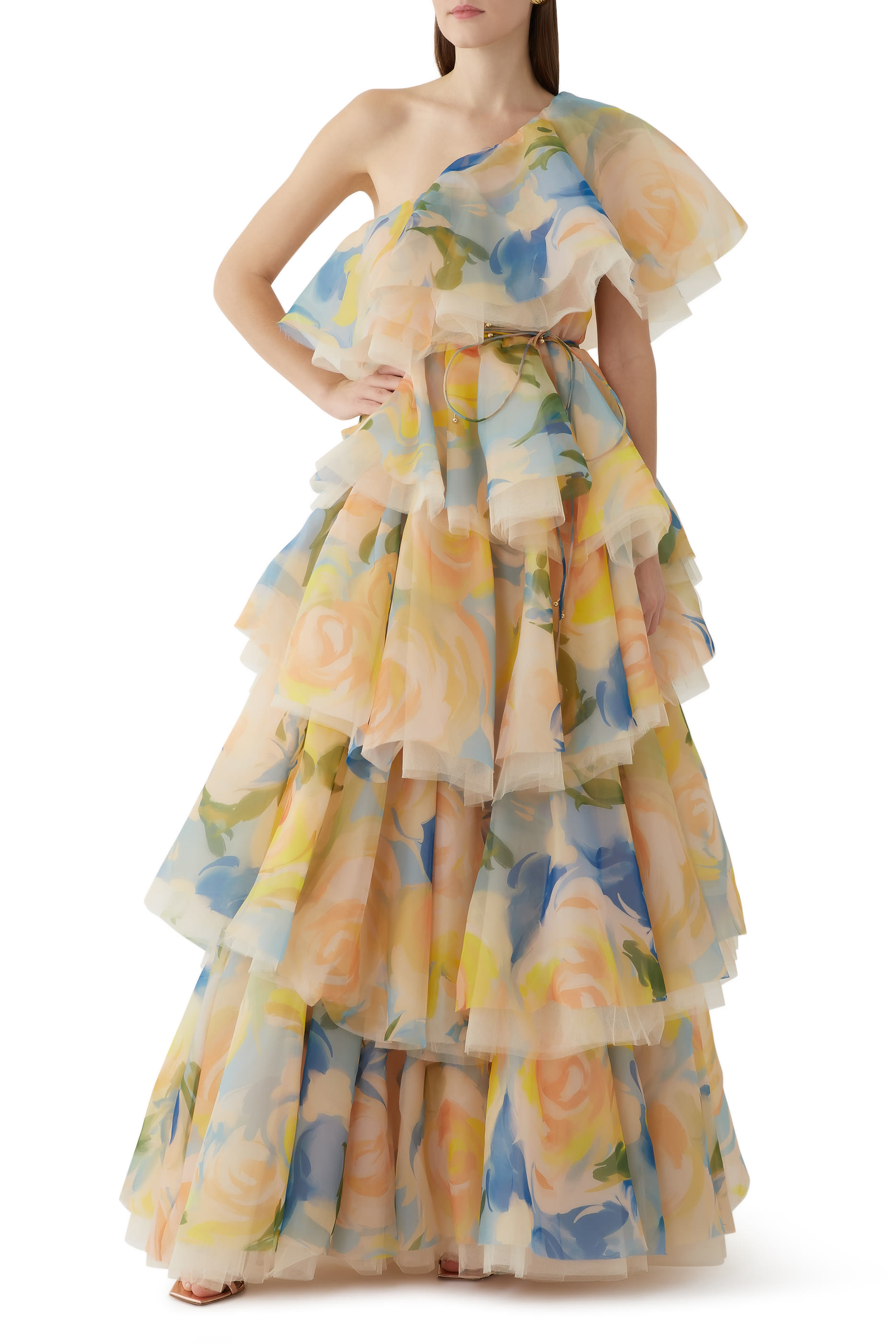 فستان بالوما كشكش بكتف مكشوف